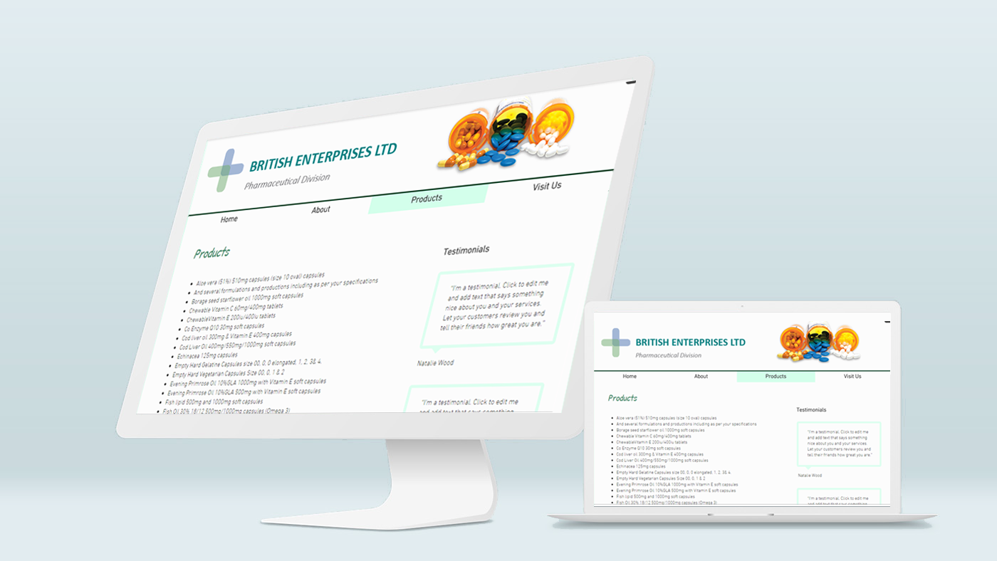 WEBSITE DEVELOPMENT FOR PRODUCT DISPLAY