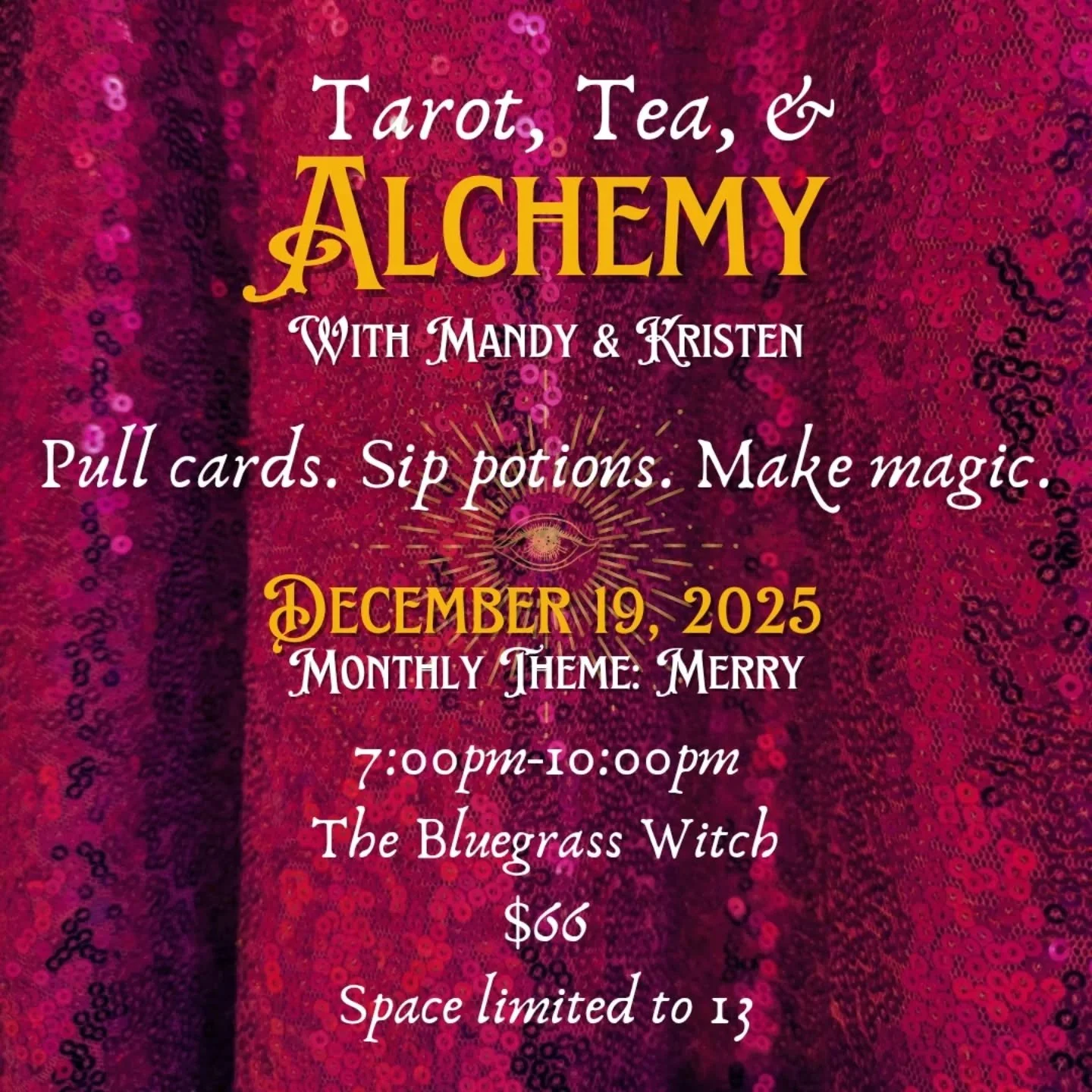 ✨ Tarot Tea &amp; Alchemy ~ Merry ✨

For December, our theme is MERRY ~ joyful, spirited, bright, &amp; deeply heart~warming.

🌲 Tarot Spread ~ &ldquo;Inviting In Merriment&rdquo;
We&rsquo;ll pull cards that open a doorway into joy, warmth, &amp; so