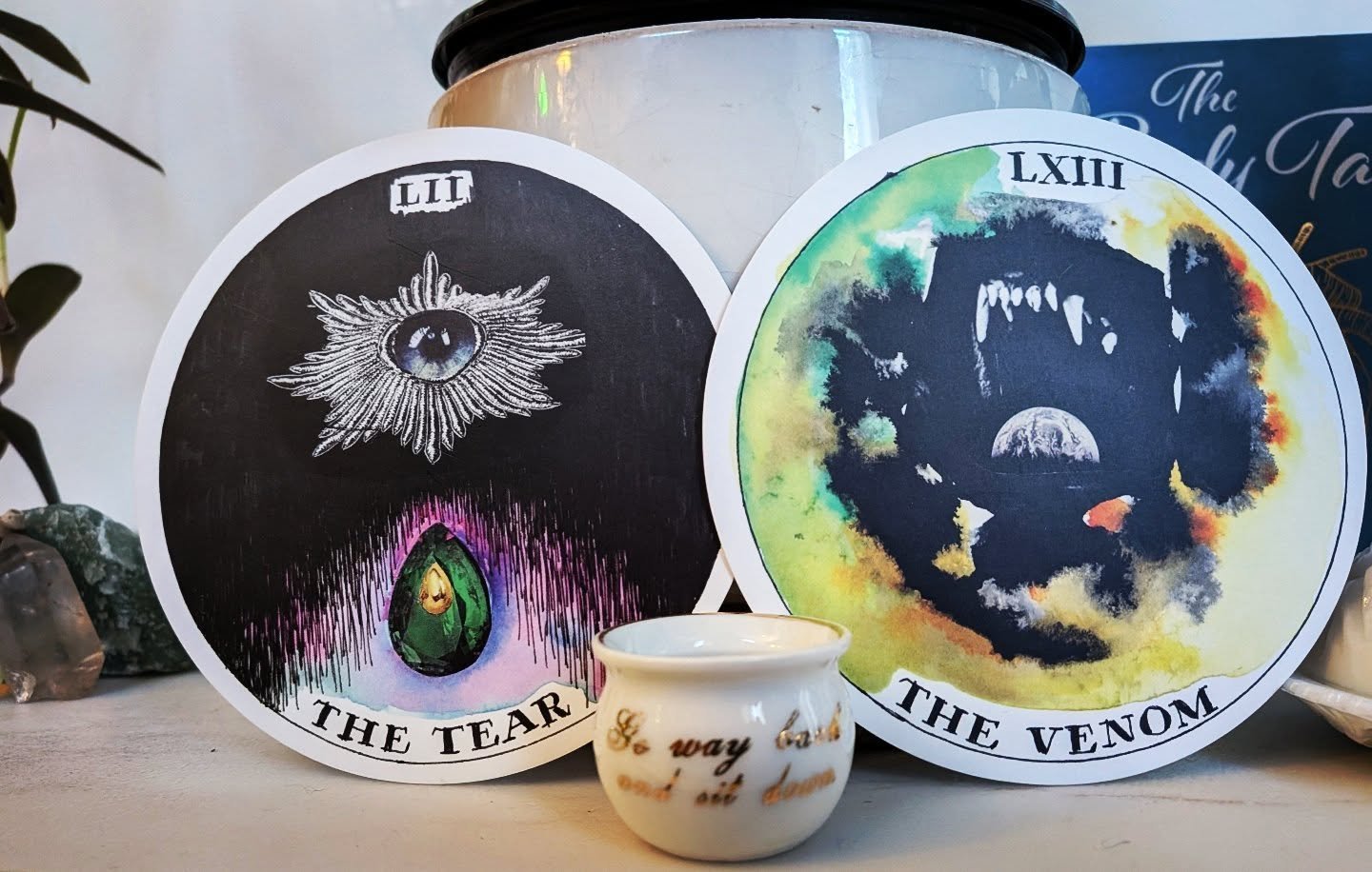 "go way back and sit down," said Wisdom via the small china vessel perched over the two cards I'd just drawn: The Tear and The Venom. I already knew I was going to cry. I accepted that I also needed to detoxify. The subsequent ritual bath l