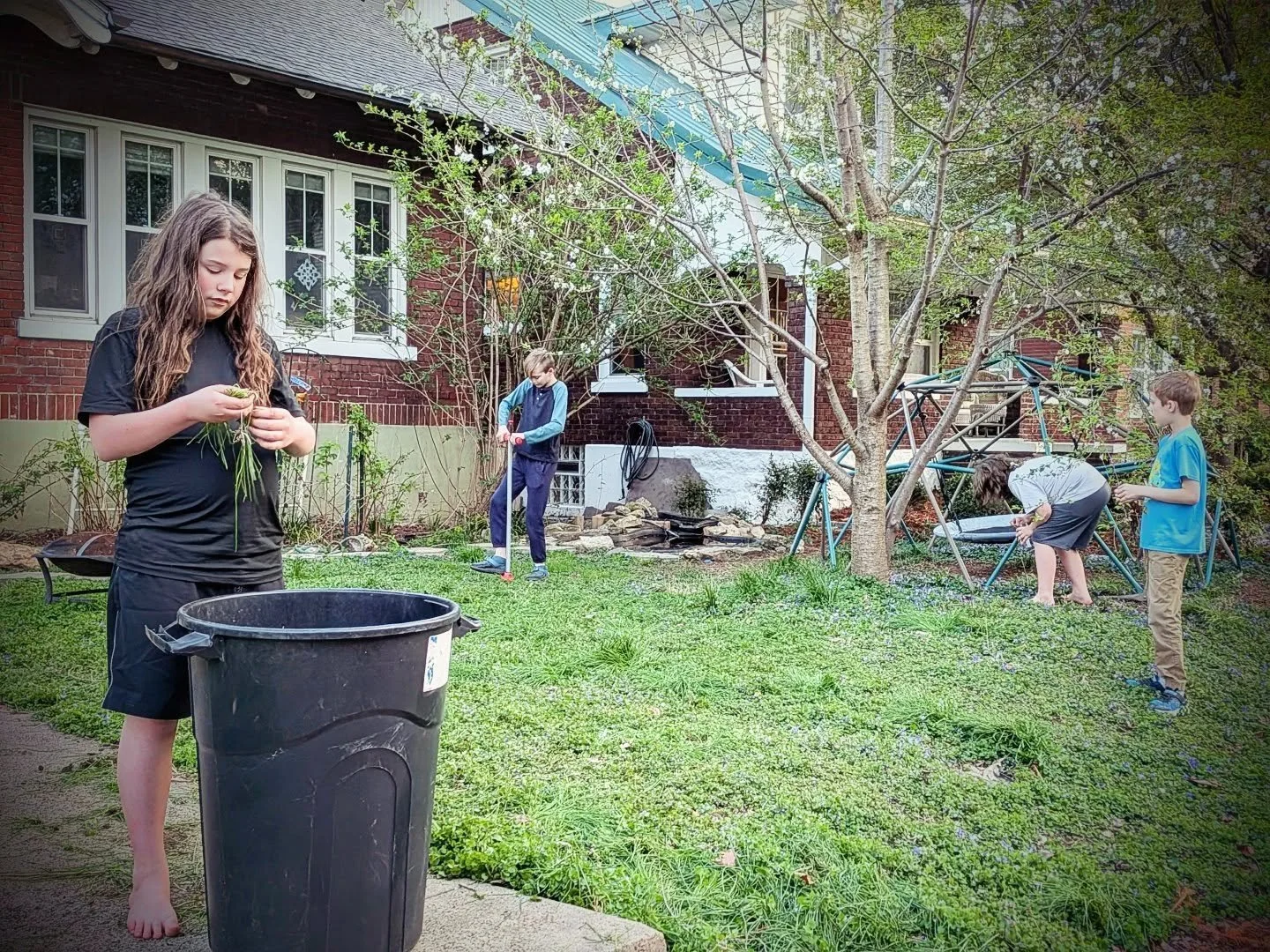 Boys belong as an integral, beautiful part of matriarchy.

The other night brought a spontaneous opportunity for my two oldest boys and neighborhood friends to tend our yard. It started when they noticed me weeding our native plant garden. They got e