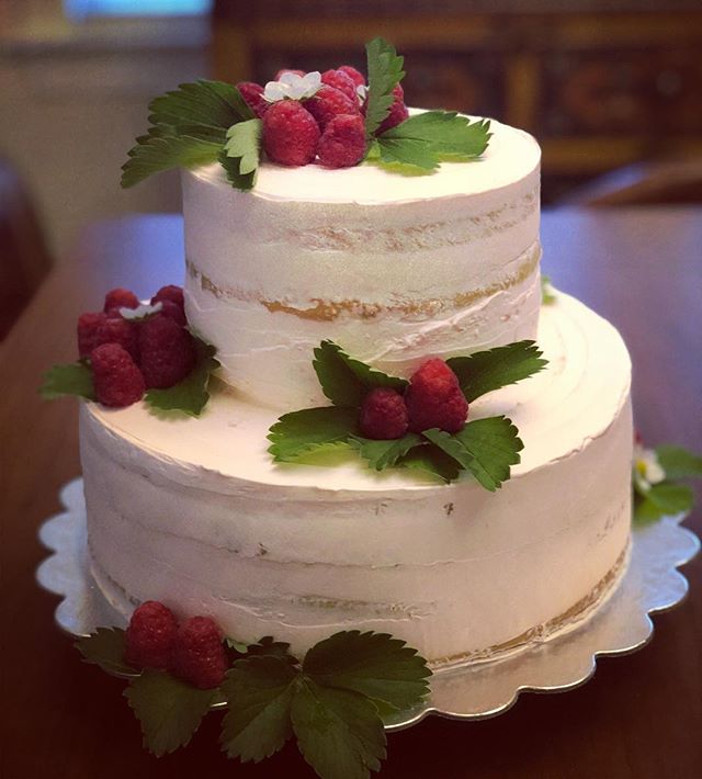 A simple, casual, garden party-inspired cake to celebrate a 70th birthday for TWIN sisters. Enjoying the flavors of Spring with lemon genoise and a rose-raspberry Italian buttercream. Happy birthday ladies! Go on, have a second piece! You’ve ea