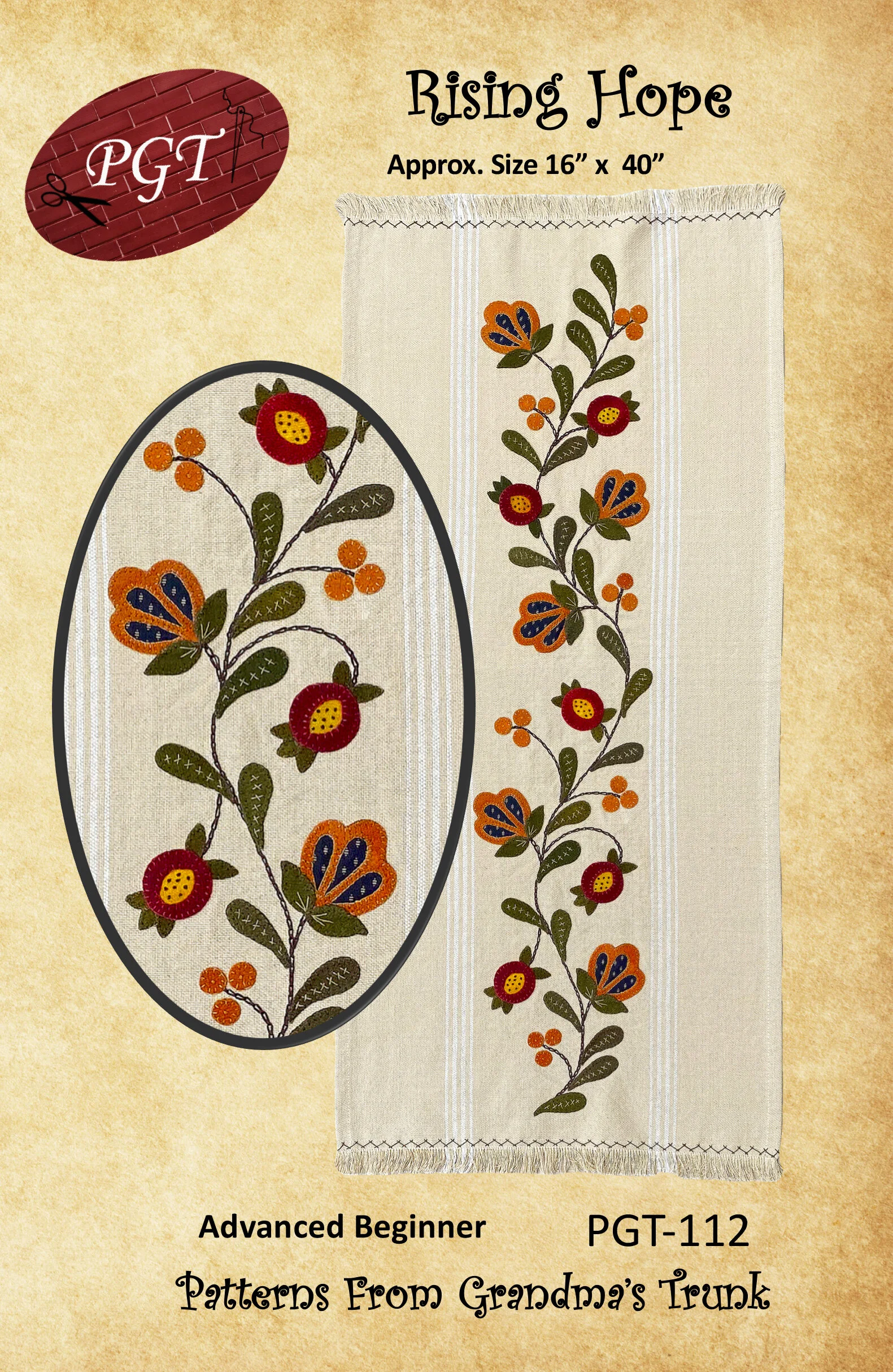 Rising Hope Table Runner Pattern (Paper Copy)