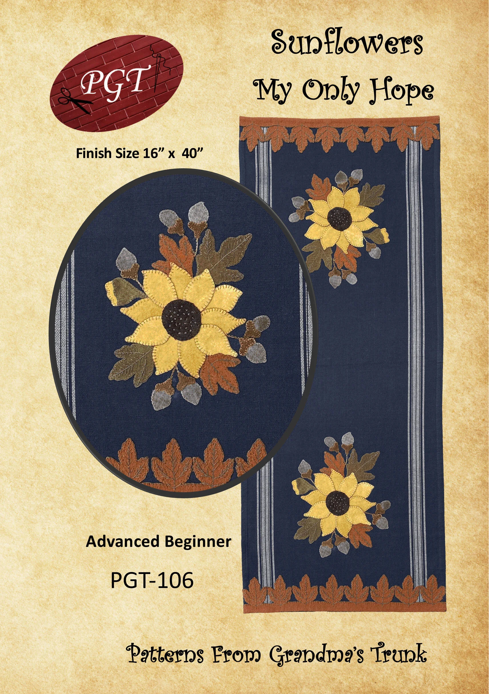 Sunflowers My Only Hope Table Runner Pattern PDF Download