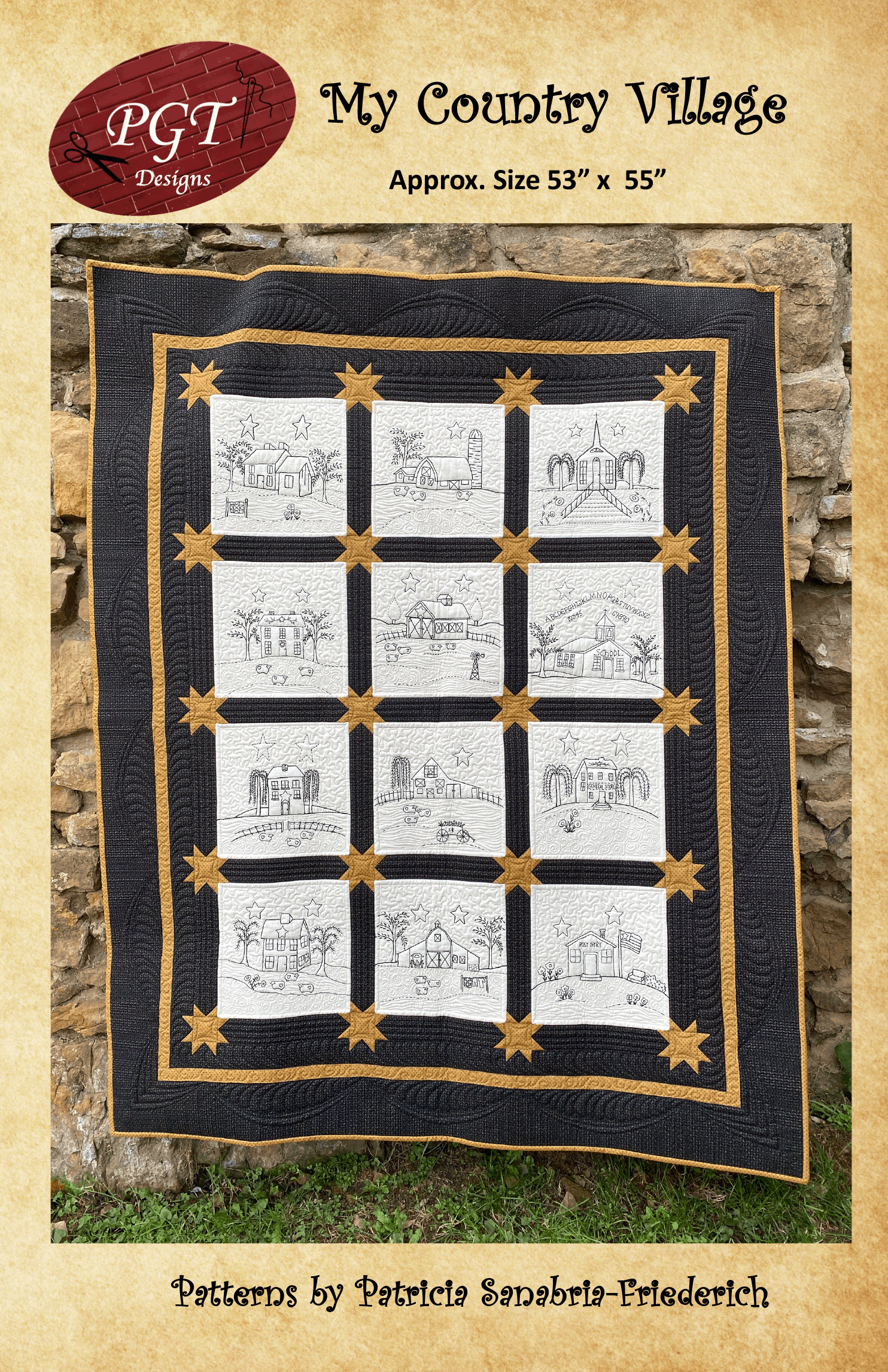 My Country Village Quilt Paper Pattern