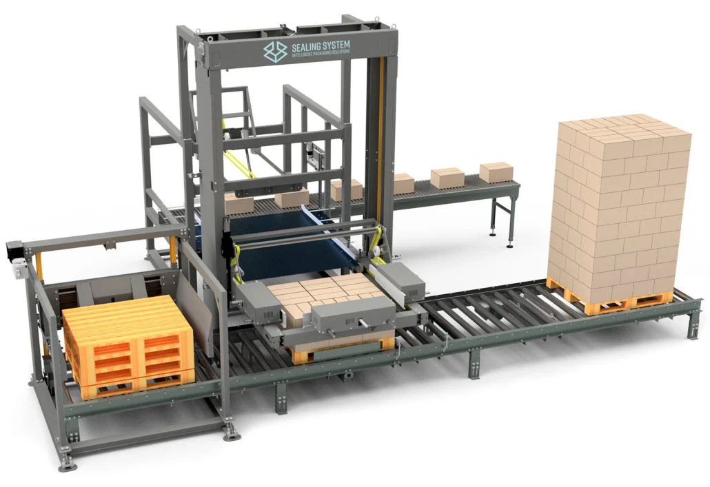 Der IP-4 Greenline ist die neueste Entwicklung von Sealing System und basiert sich auf den Antrieb der umweltfreundlichen und zukunftsorientierten Servo-Technologie. Der Antrieb des vollautomatischen Lagenpalettieres arbeitet ohne Druckluft und macht es nicht nur im Hinblick auf die Betriebskosten zum günstigsten, sondern mit seiner schnellsten und mit höchsten Präzision auch zum besten Lagenpalettierer auf dem Markt. "Der IP-4 Greenline Lagenpalettierer ist auf zukünftige Herausforderungen ausgelegt, wenn wir von Handhabungsgenauigkeit, Umweltfreundlichkeit, Zuverlässigkeit und den Wunsch nach vollautomatisierter Umrüstung zwischen den verschiedenen Palettenmustern sprechen", verkündet Vertriebsleiter und Miteigentümer Kjeld Østergaard Jensen vom Automationshaus in Grindsted, wo der Maschine entwickelt, 3D-gezeichnet und zurzeit gebaut wird. Die Kapazität und Positionierung der neuen Lagenpalettierer ist deutlich höher und genauer als bei vergleichbaren pneumatischen Anlagen.
