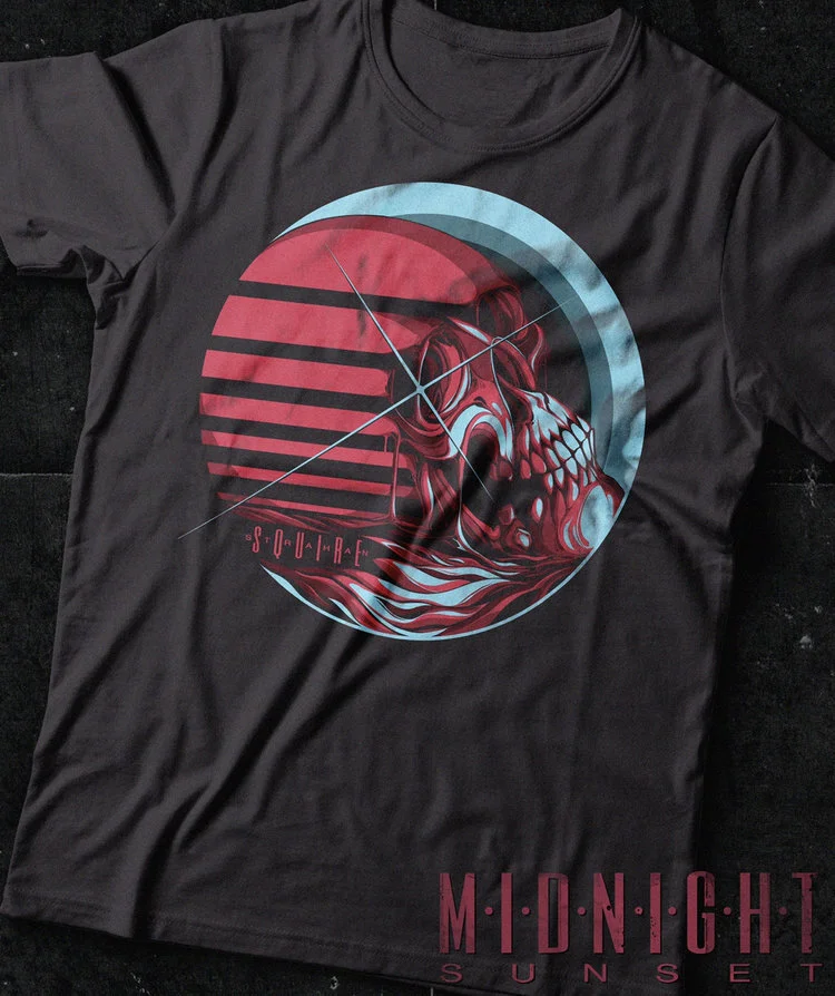 "Midnight Sunset" T-Shirt and Enamel Pin Pack