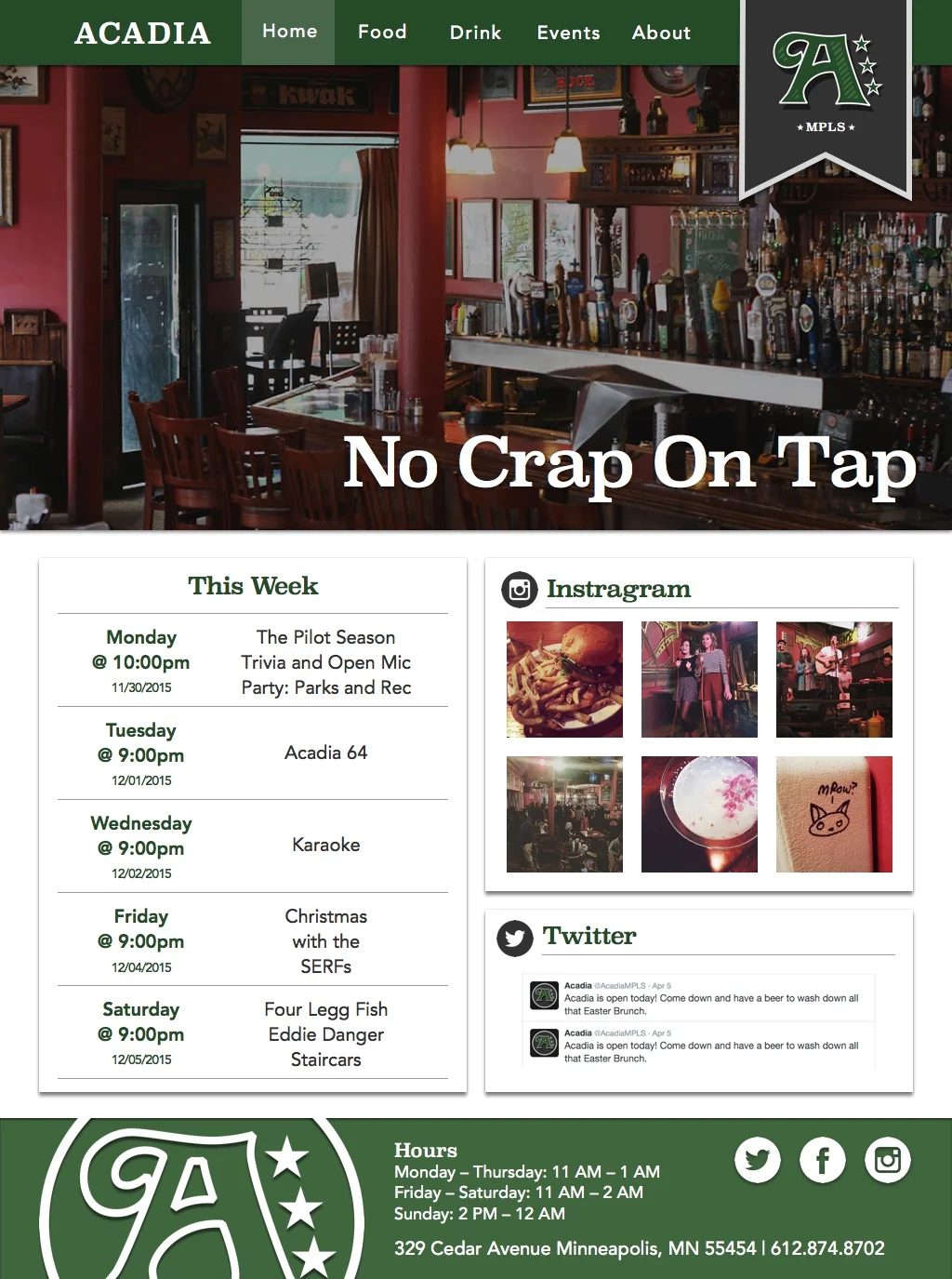  Acadia Pub home page 