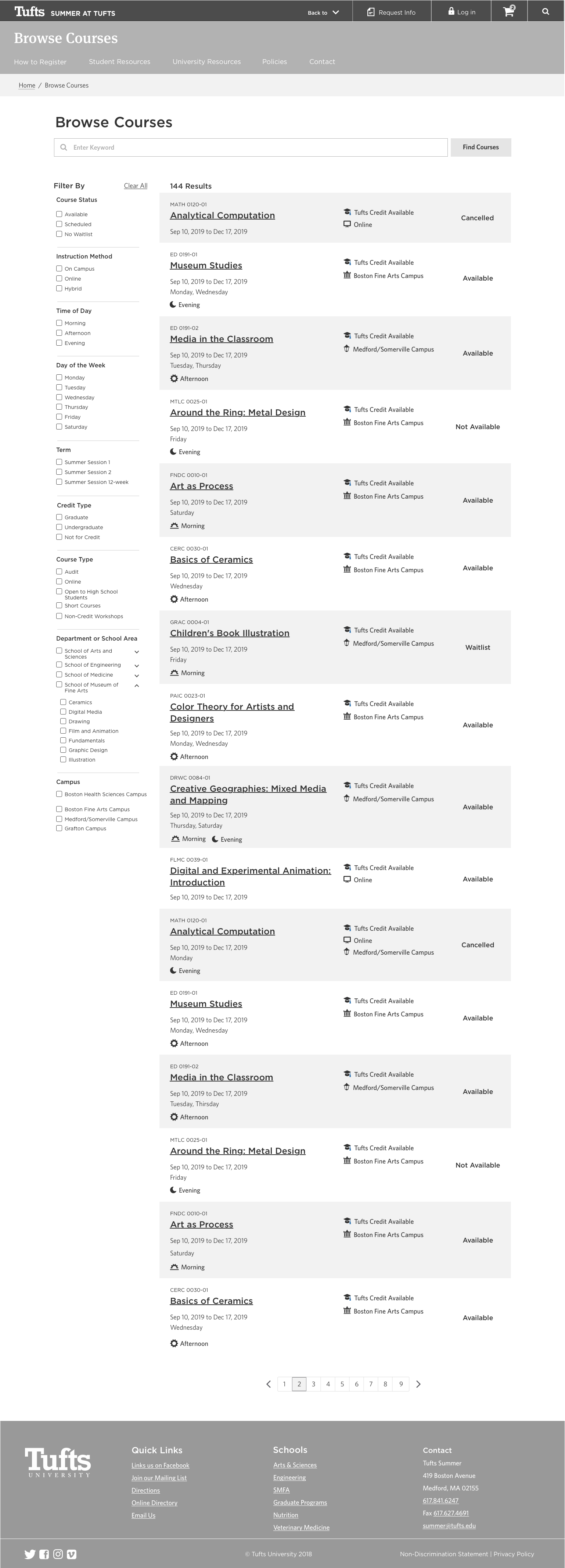 Browse Courses Listing Page