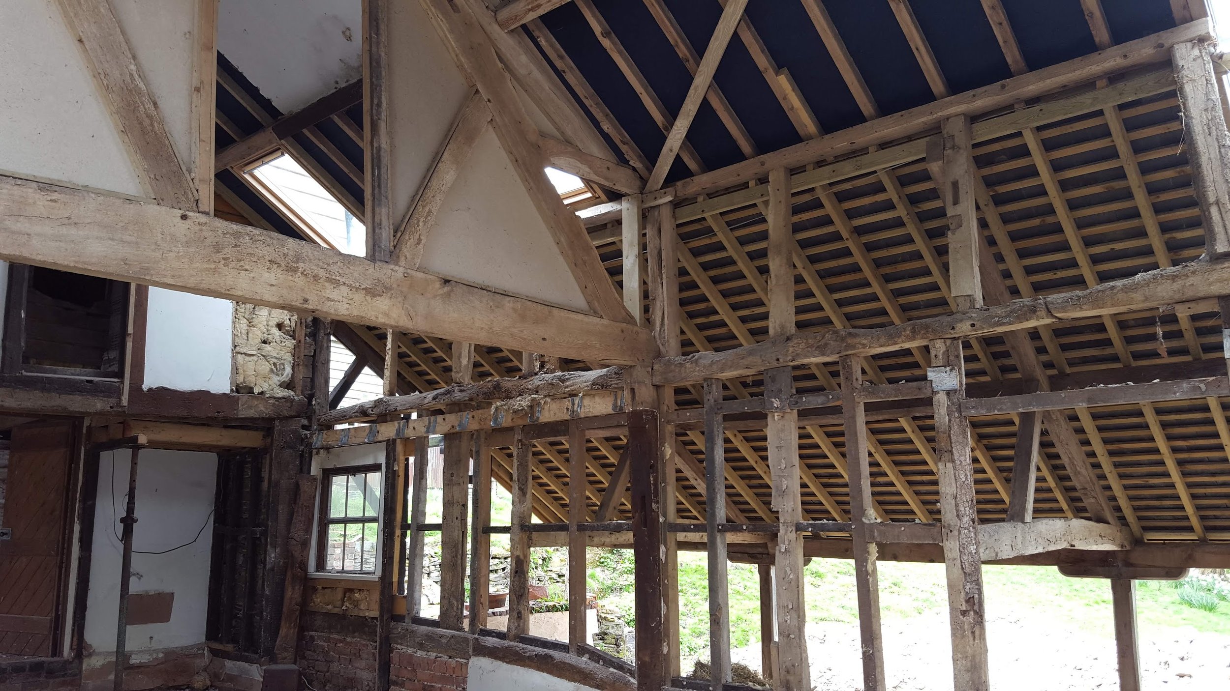 Early days of the renovation looking towards the veranda from the dining room