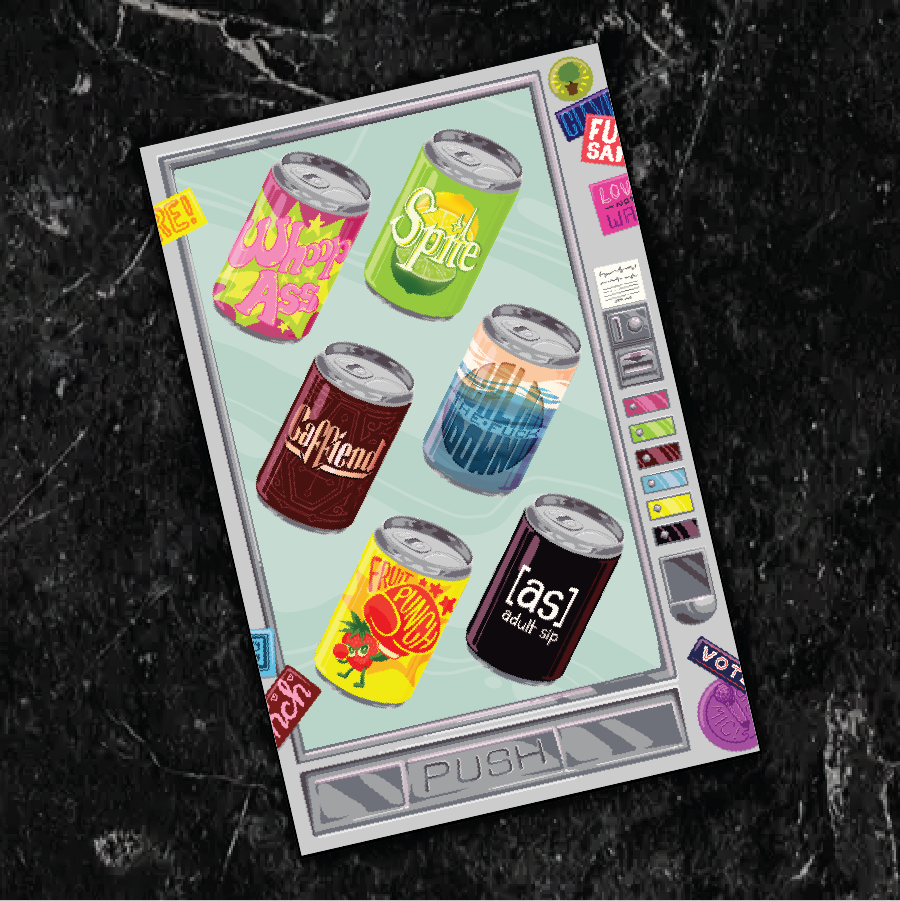 Vending Machine Sticker Sheet of 6