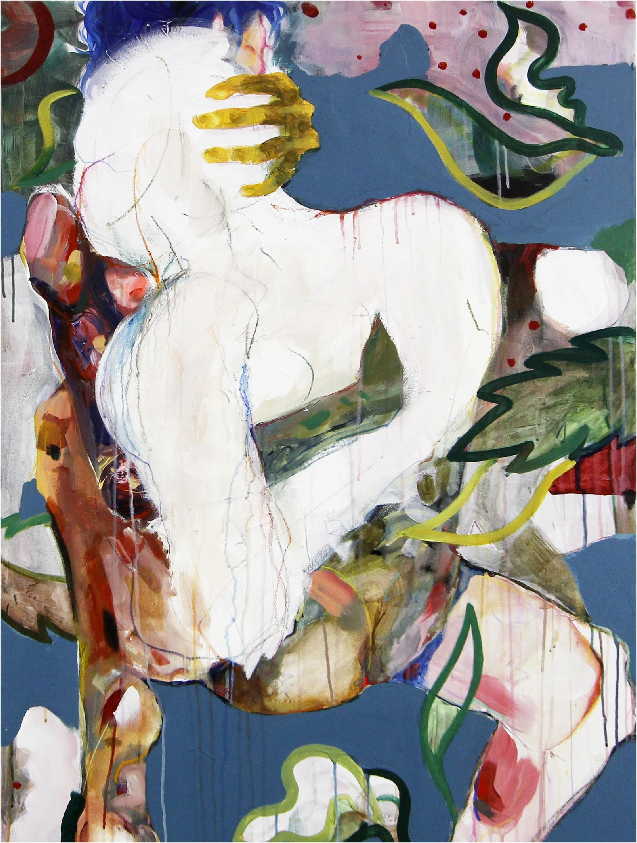 Coalesce Philipp Pieroth Acrylic and aquarelle on canvas 1700 x 1500 x 40 mm Price On Request.