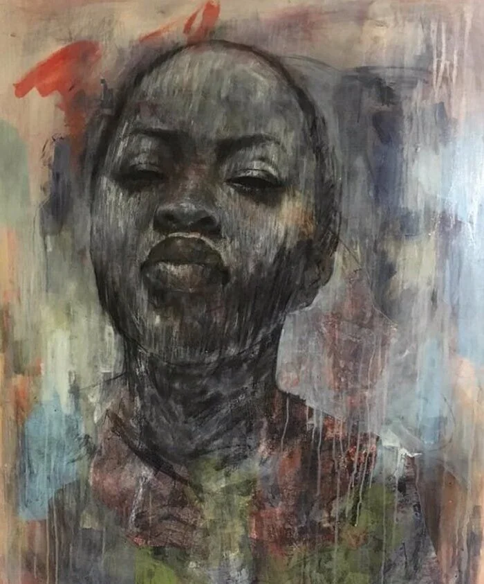 BUSI 100 X 1500 CM COLLAGE AND ACRYLIC ON CANVAS