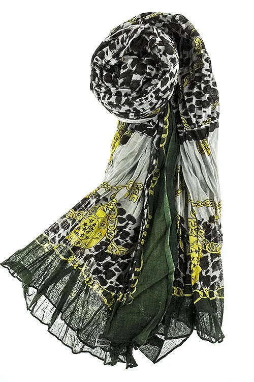 Chain and Leopard Scarf
