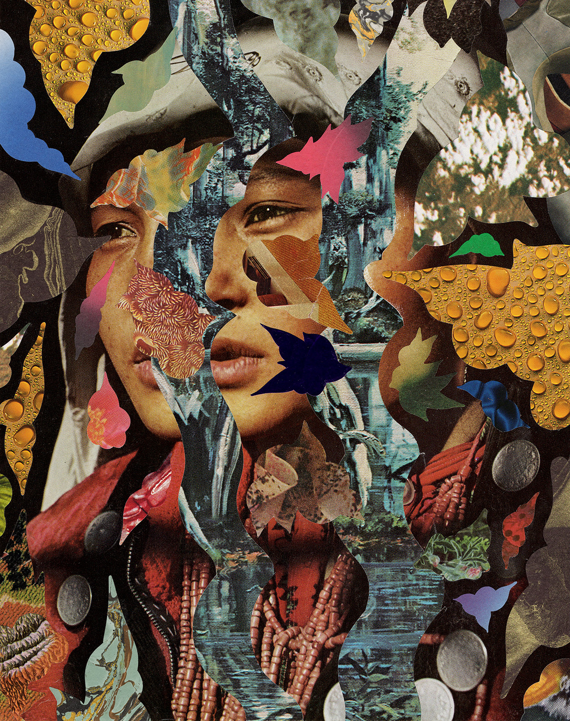 Hisham Bharoocha InterDimensional Collage on Paper 8.3 x 11.7"