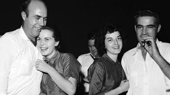J.W. and Juanita Milam and Carolyn and Roy Bryant after the trial. (Photo: AP)