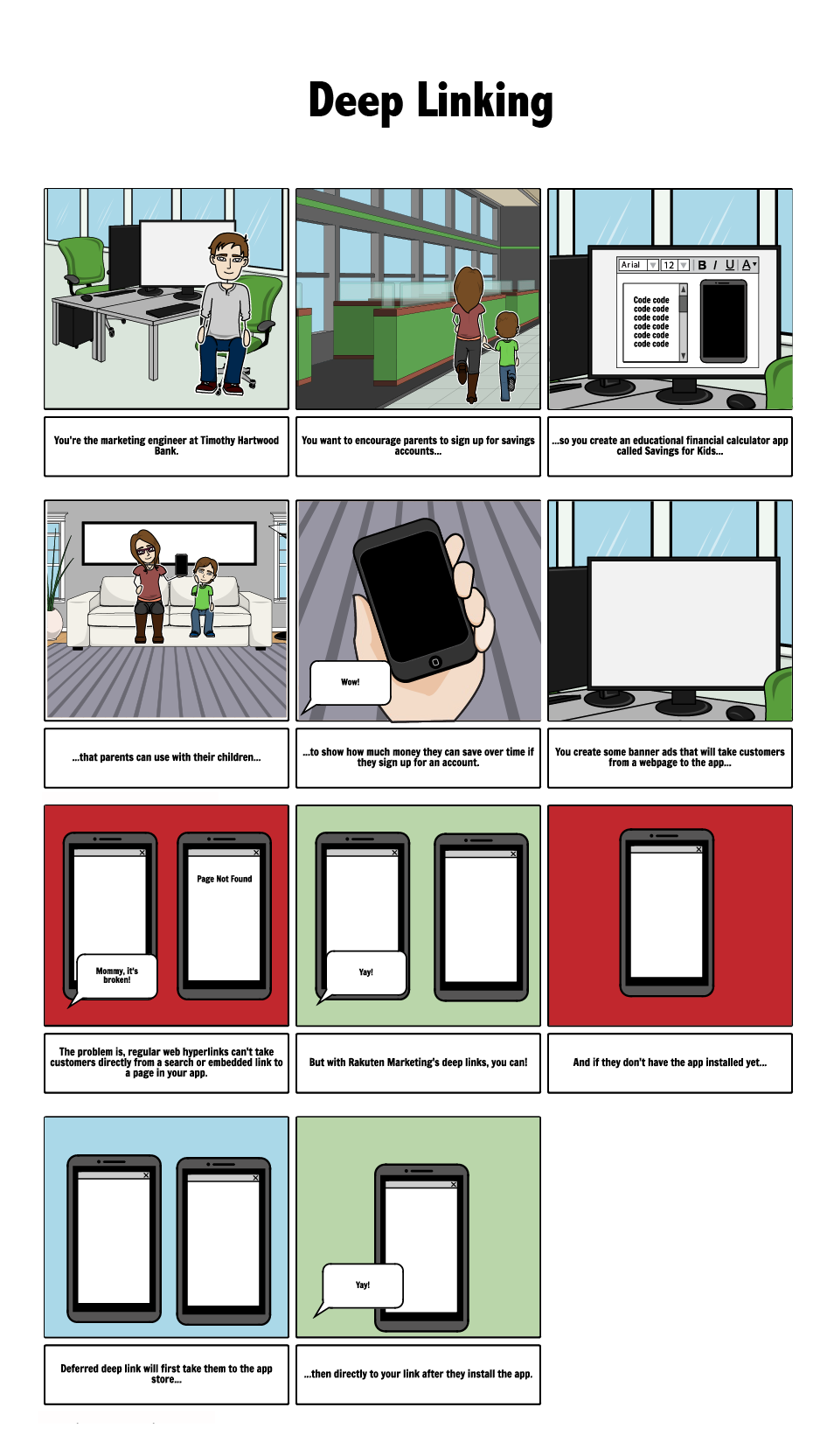 Storyboard I created to show the user story