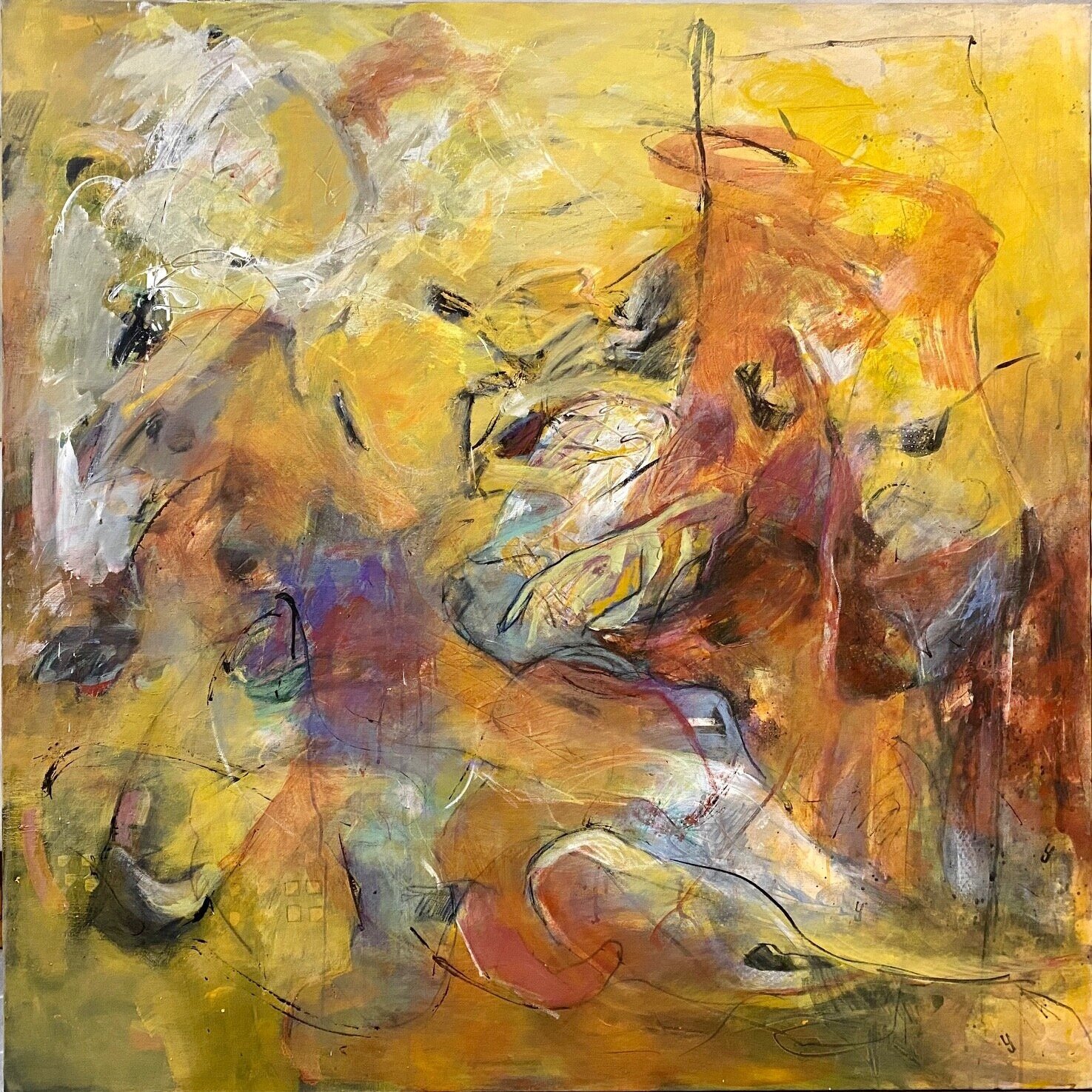   Charo Zapater  Sin título  , 2020   Técnica mixta. Acrílico sobre lienzo  140 x 140 cm  Imaginario Galería de Arte 