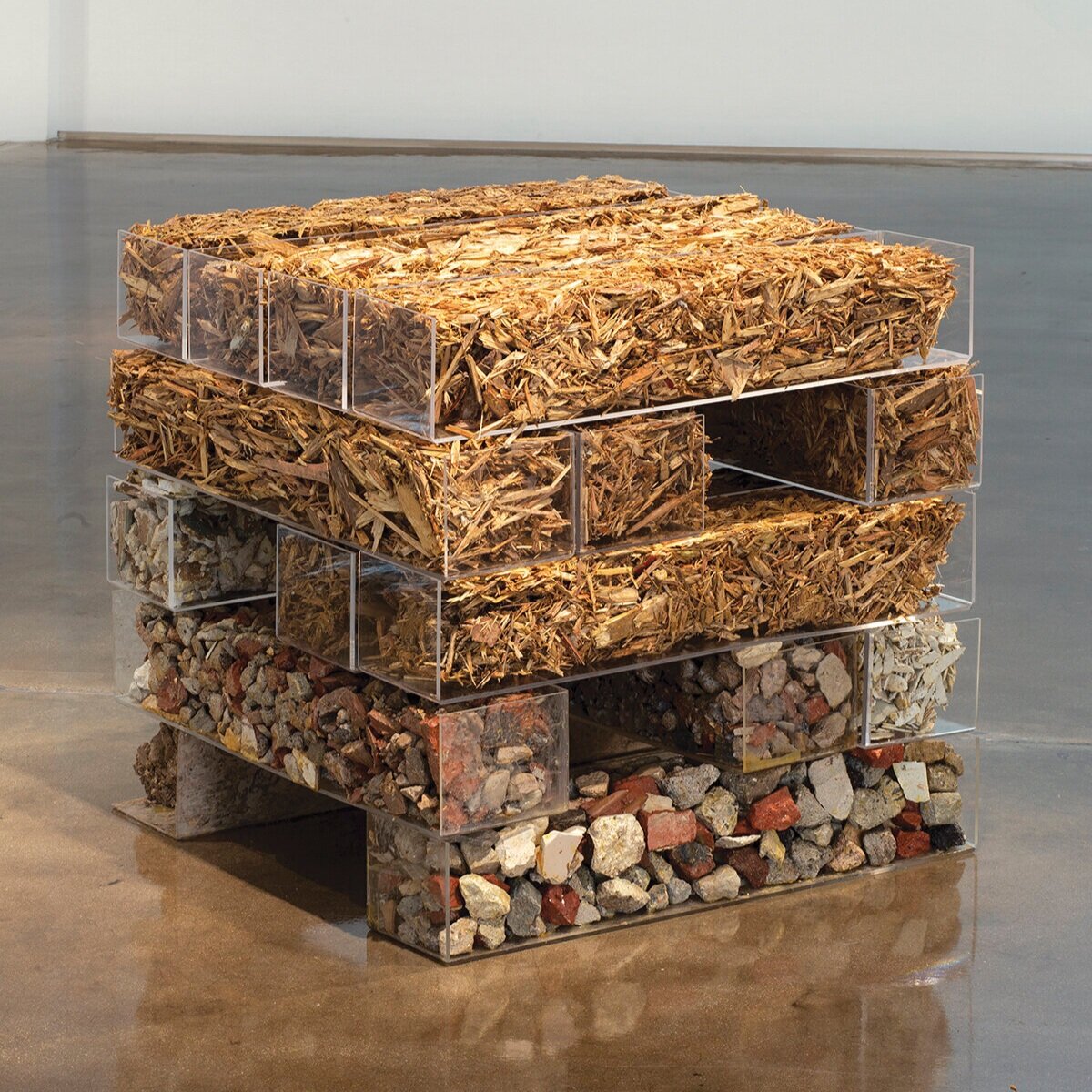   Pablo Rasgado  Casa Mínima  , 2019  Acrylic, stones, wood  32,7 × 32,7 × 33,9 in  Piero Atchugarry Gallery 