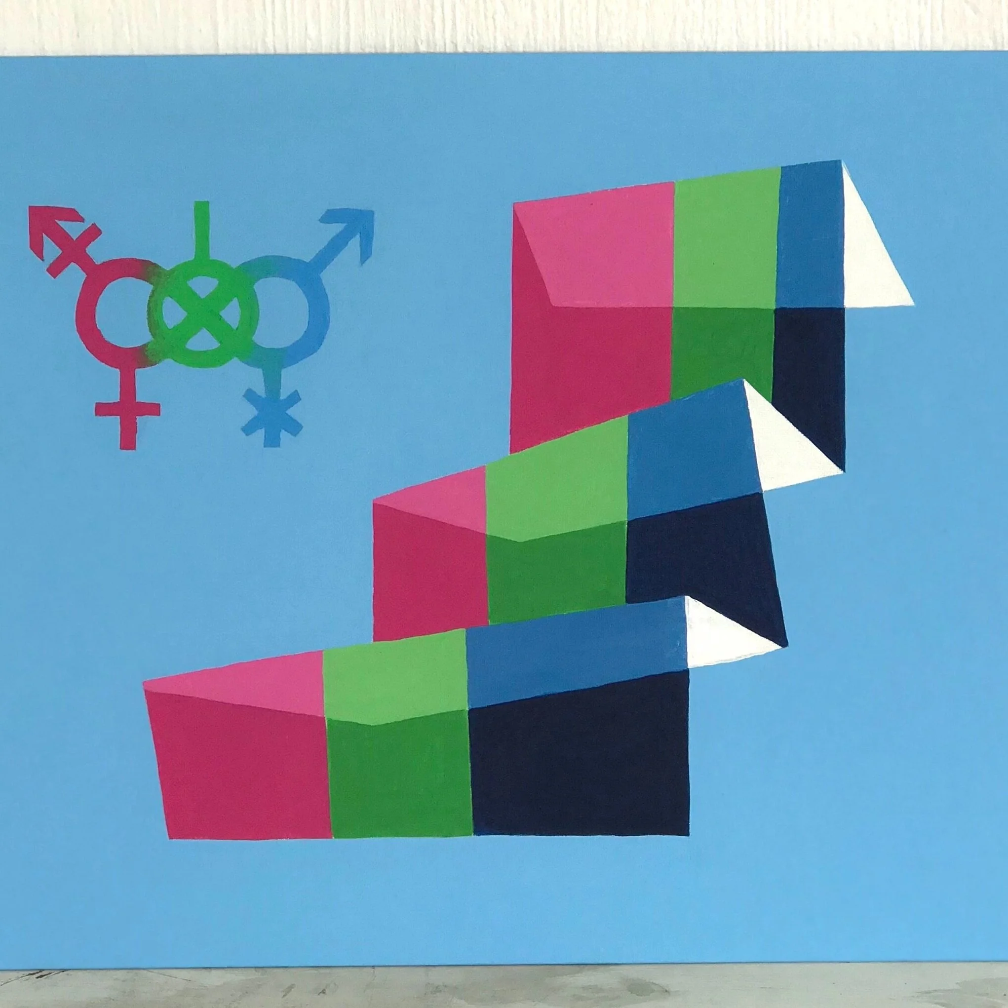 Esvin Alarcón Lam  Arco del cielo polisexual,  serie  Arcos del cielo ,  2019  Acrílico sobre tela 40,6 x 50,8 x 0,4 cm Herlitzka + Faria