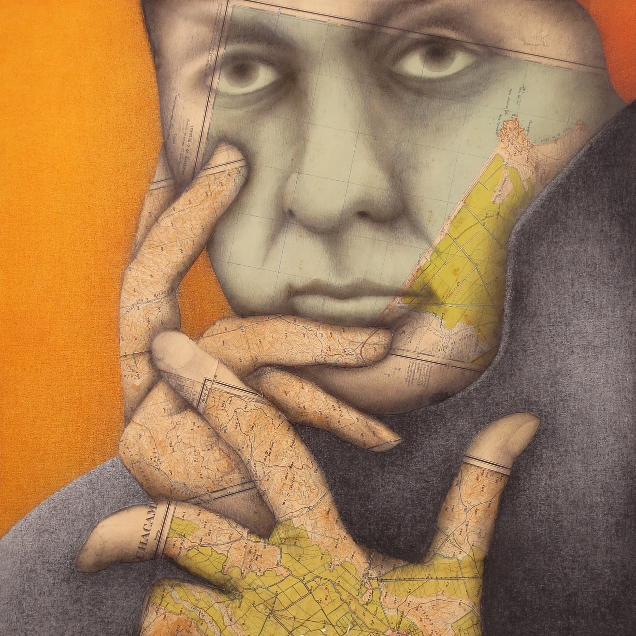   Gonzalo García Callegari   Serie Dibujo infinito   ,  2020 Acrílico, pastel y collage sobre papel 78 x 64 cm Fixed Project Lima 