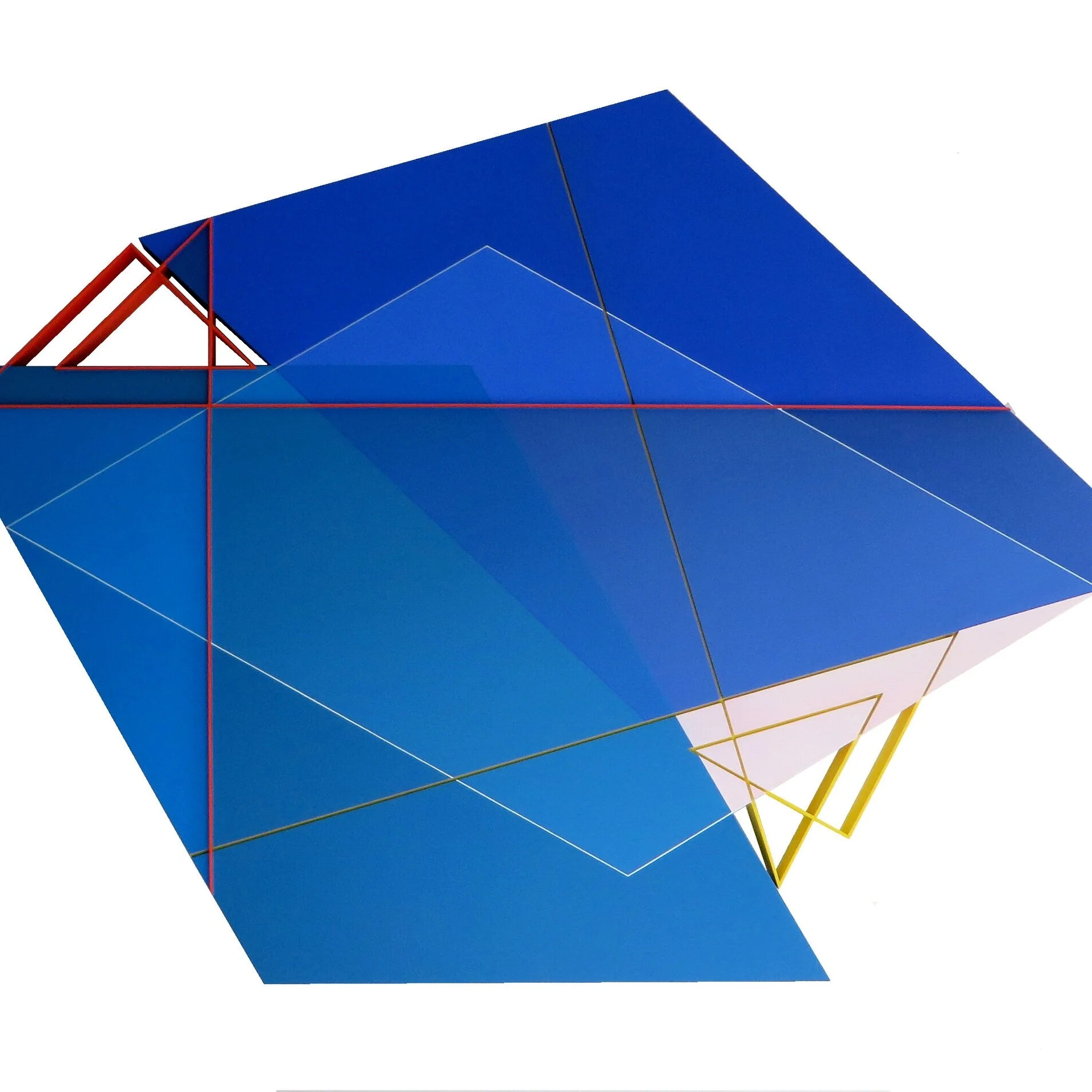 Octavio Herrera      Relieve Línea Descriptiva Rojo Amarillo  ,  serie  Línea descriptiva de alivio  , 2018 Acrílico sobre PVC 95 x 98 cm Kleur Gallery