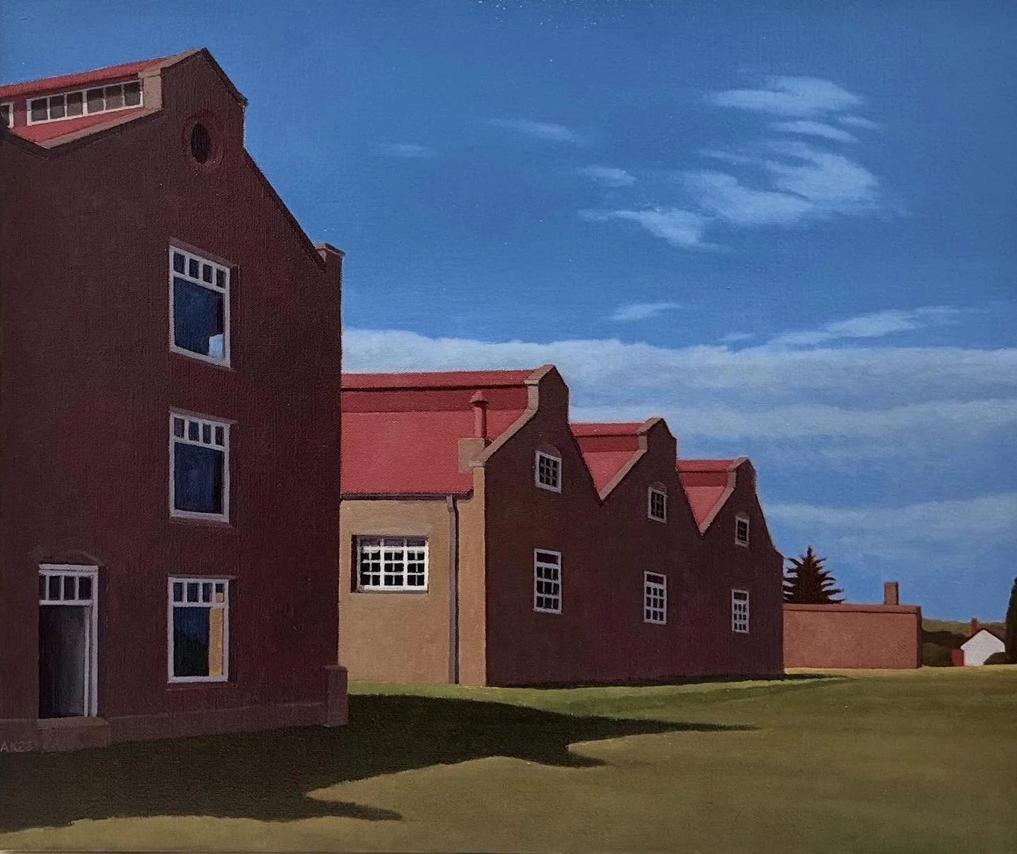 Recently completed painting, &ldquo;Patagonia Warehouses&rdquo;, 61cm x 51cm, oil on linen