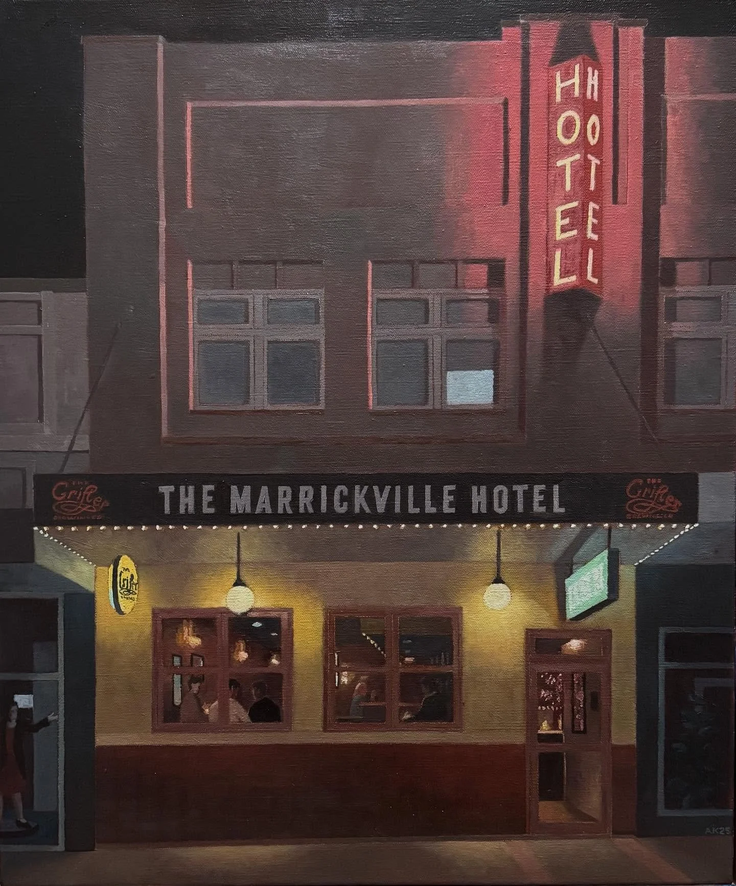 &ldquo;Marrickville Hotel Nocturne&rdquo;, (61 x 51 cm, oil on linen), a gift of art for a special couple.