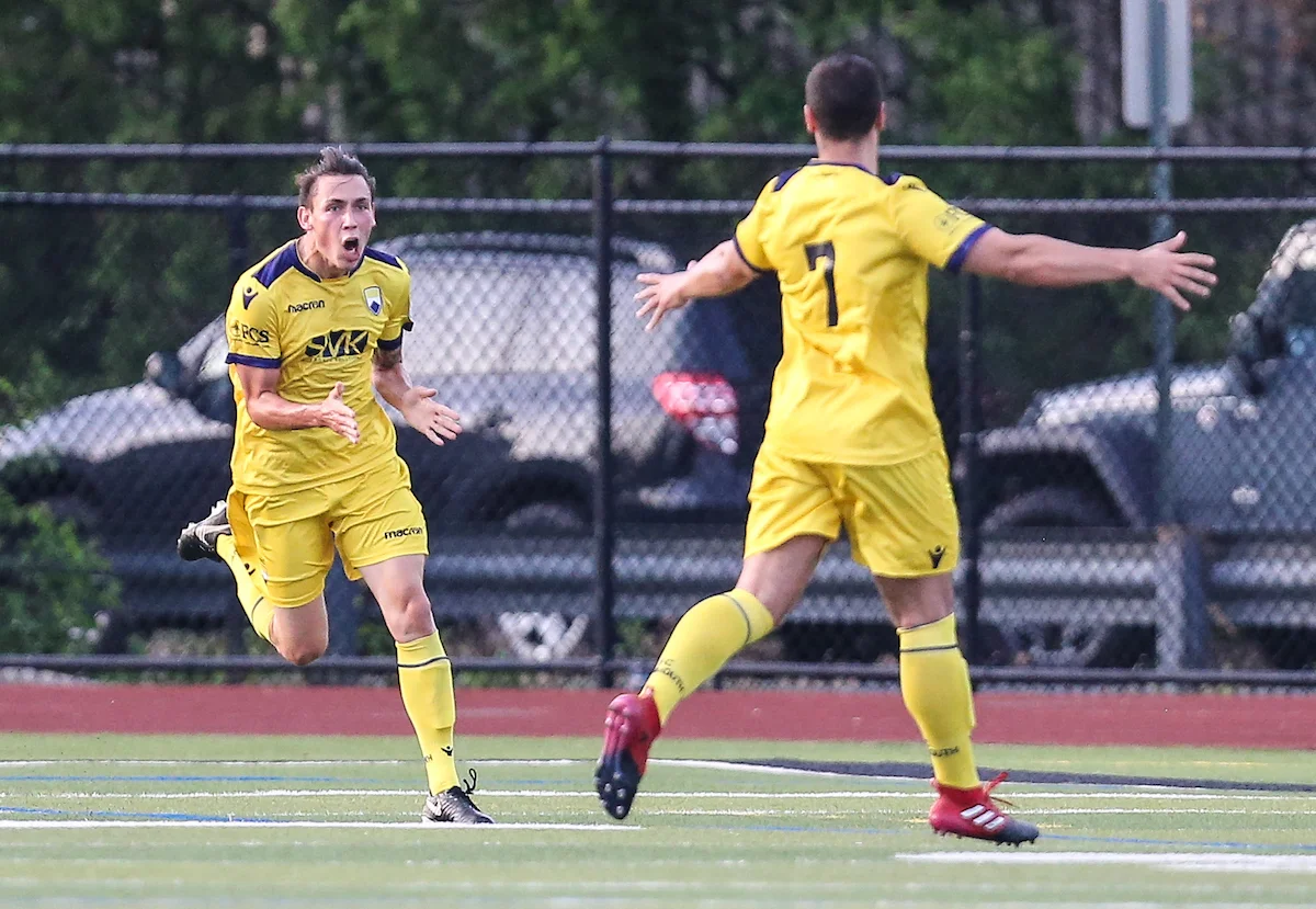 Forward Jordan Saling scored against Copa when the two sides met at Count Basie Park in 2018.
