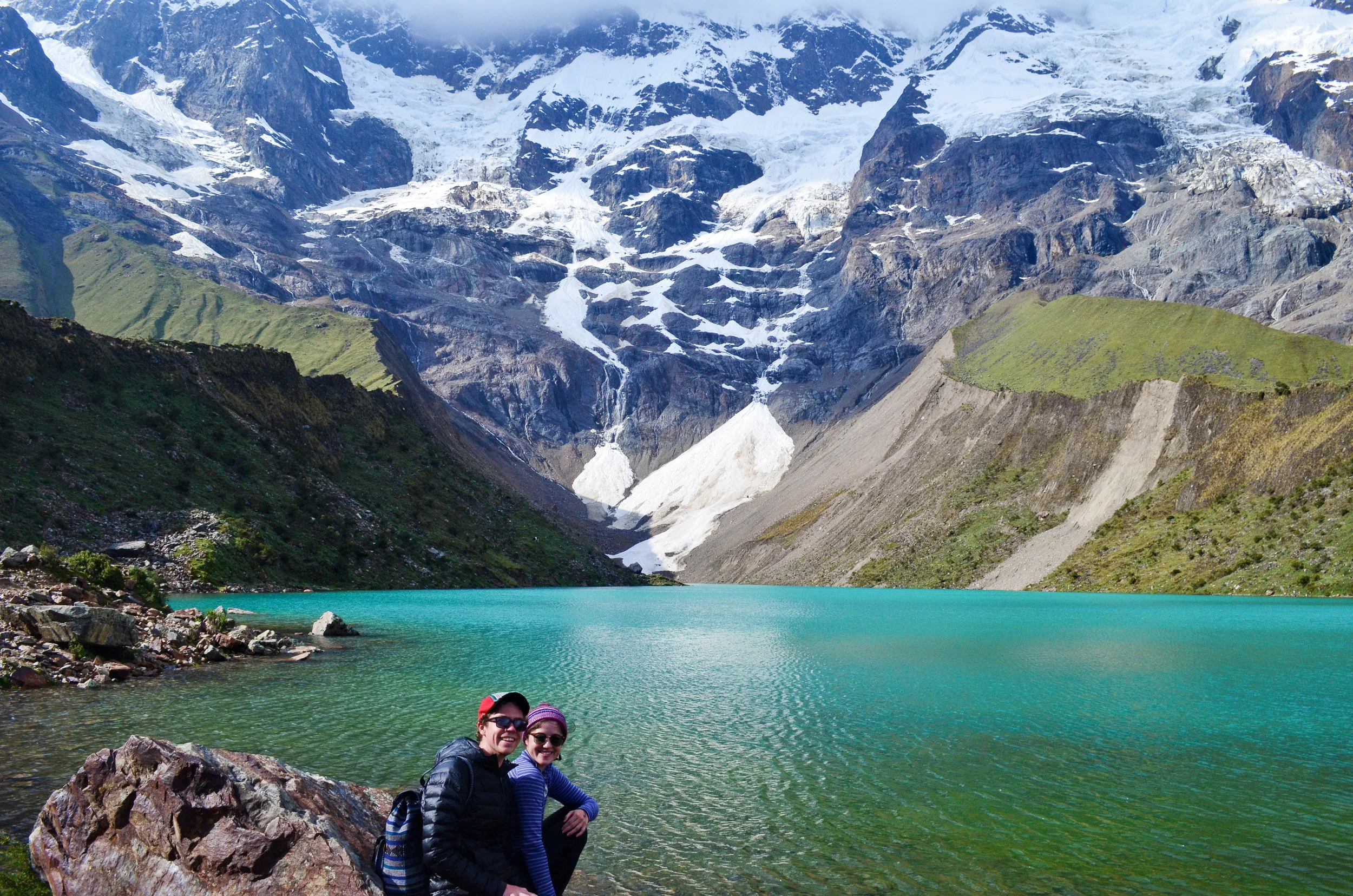 A great end to our first day of hiking the Salkantay trek: Laguna Humantay
