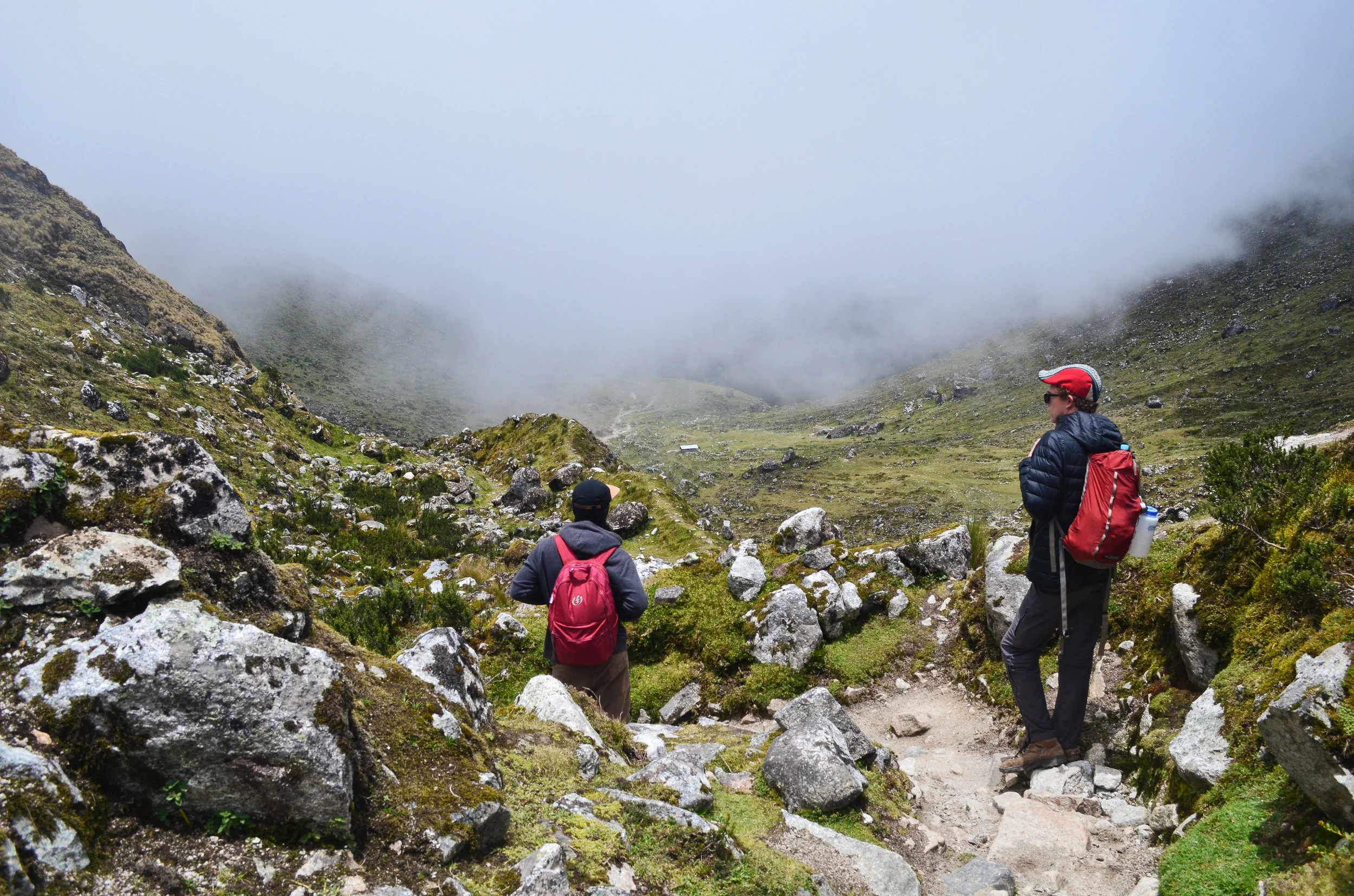 Descending from the mountain pass