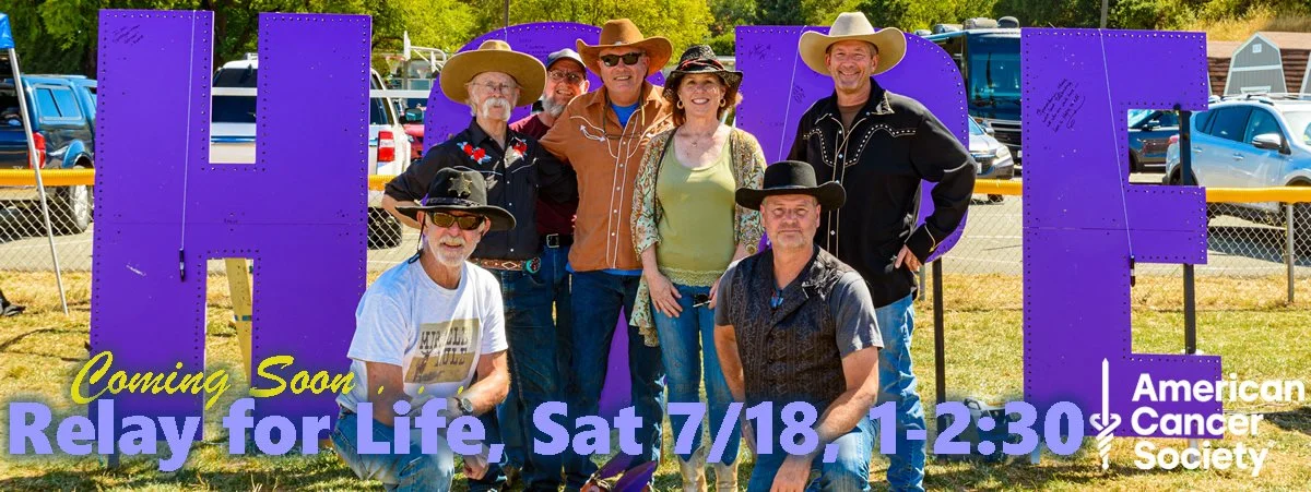 Coming Soon . . . Relay for Life, Saturday July 18, 1-2:30pm