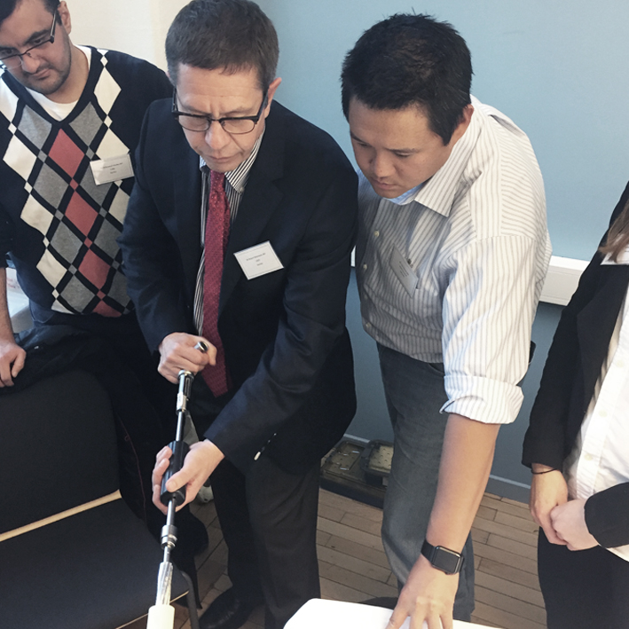 Copy of Dr Rickard (left) demonstrating the latest instruments