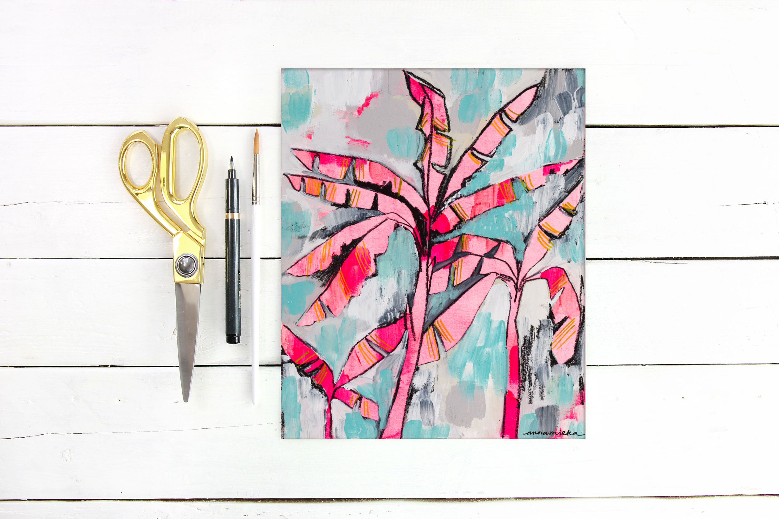 Banana Trees Hot Pink Art Print — Annamieka: Artist. Let's Bring Your World  to Life.