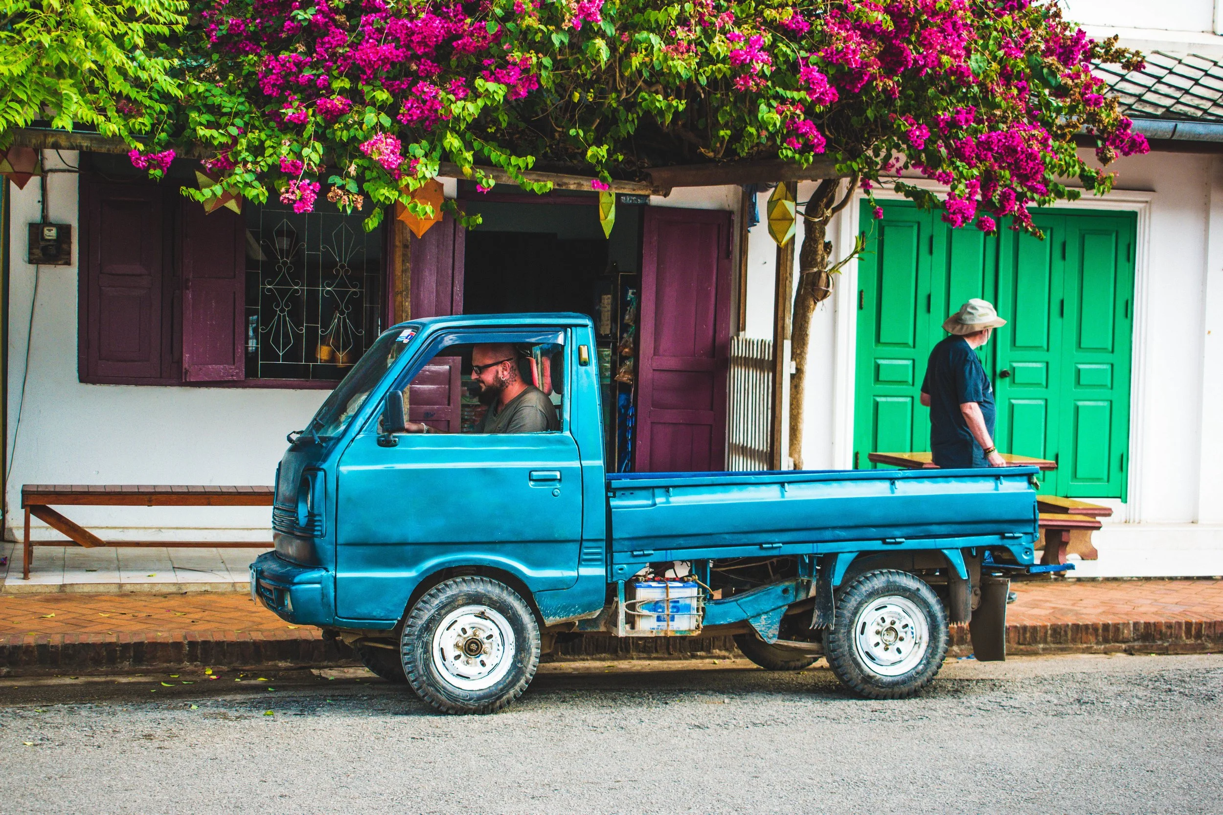 Sometimes the best studio is the back of a pickup truck...