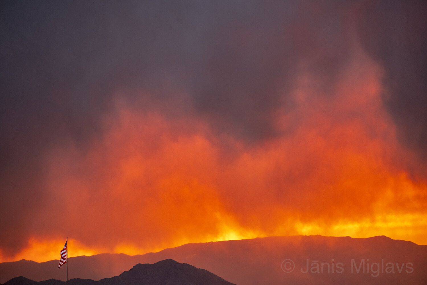 Sunset Storm over Flying Flag