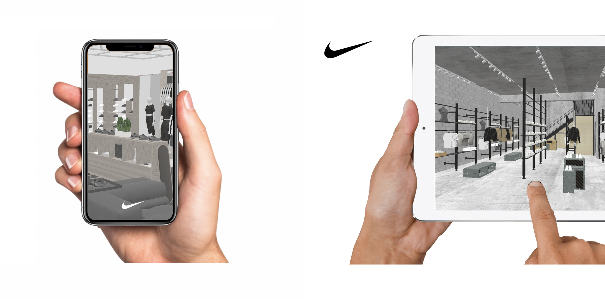 Nike Store Schematic 3D Mockup