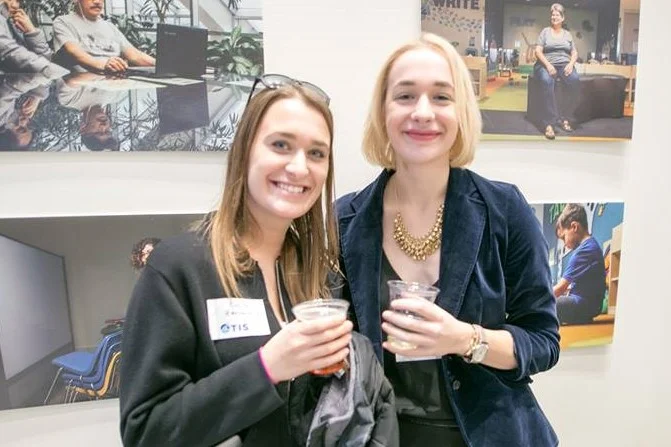 Ciara and Katrina attendingthe OTIS Demo Night at the Loussac Library. Photo Credit: Bill Zervantian