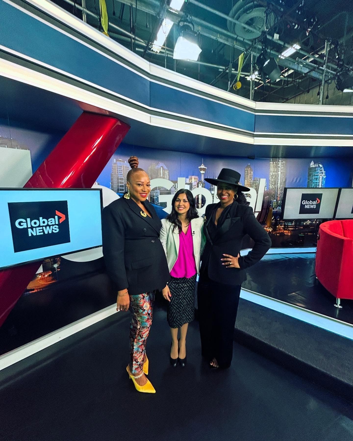 CALGARY BLACK FILM FESTIVAL // We were thrilled to bring our amazing client and friends to Global TV to showcase a sneak peek of @calgaryblackfilmfest and what to wear! The film runs May 23 to 27 at the Globe Cinema and events will take place at Memo