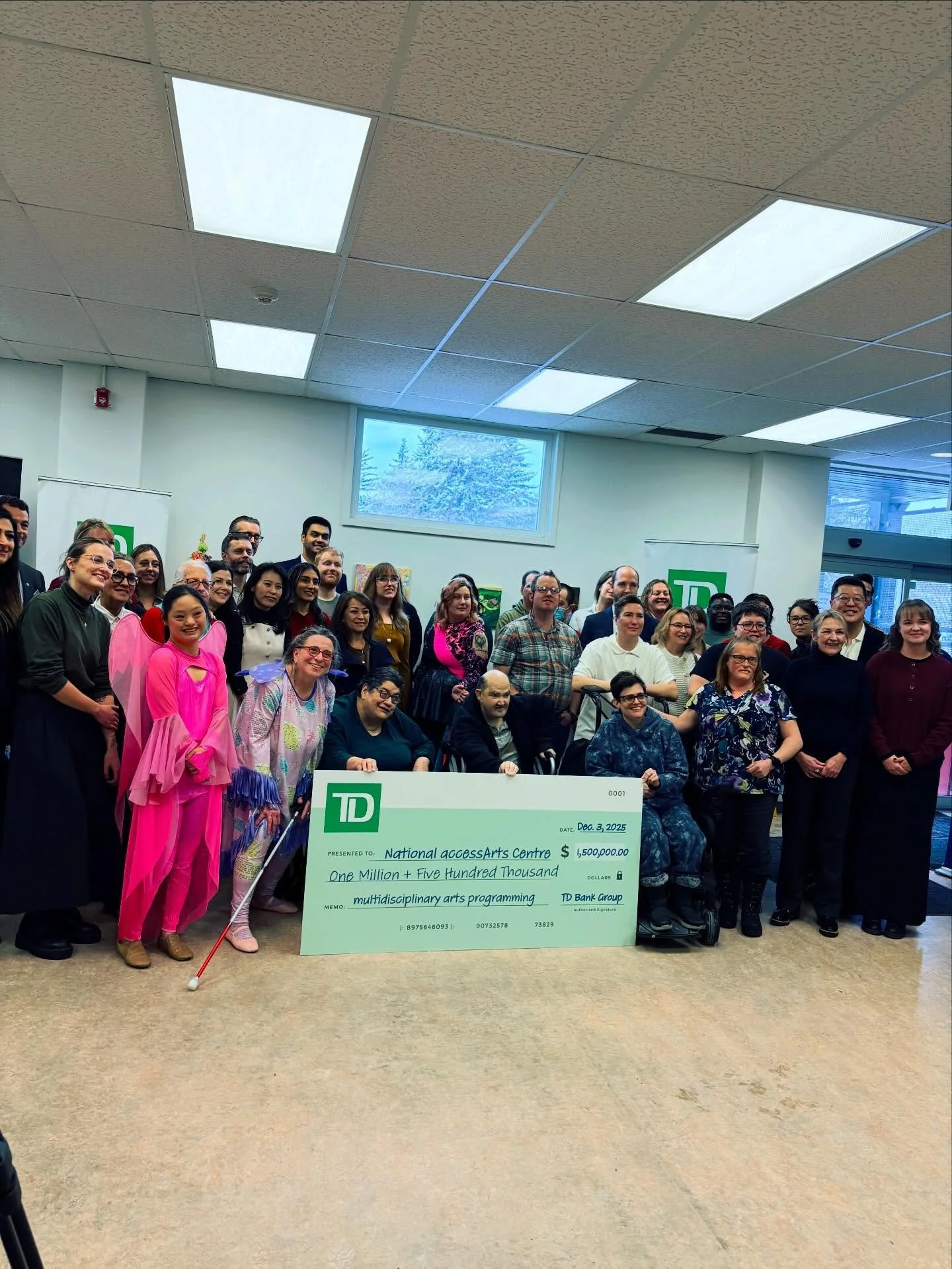 NATIONAL ACCESS ARTS CENTRE// On the International Day of Persons with Disabilities we congratulate @accessartsca on receiving an incredible donation of 1.5 million dollars from @td_canada. These much needed funds will help continue the incredible pr