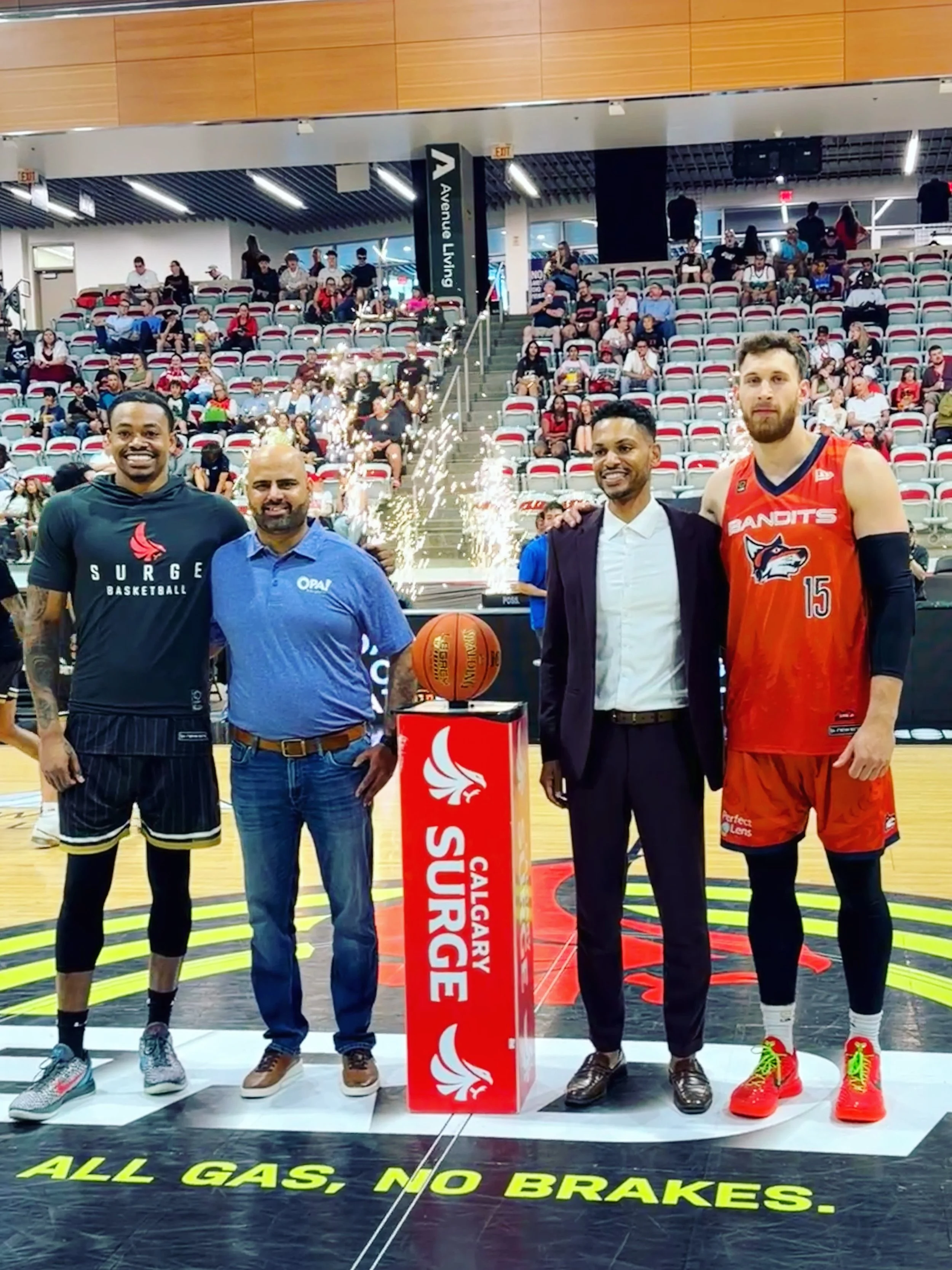 CALGARY SURGE GAME WITH OPA! // We had a blast attending the @calgarysurge vs @vancouverbandits with the @opaofgreece leadership team to celebrate OPA! of Greece&rsquo;s new partnership with @cebleague for the League&rsquo;s 2026 playoffs and full 20