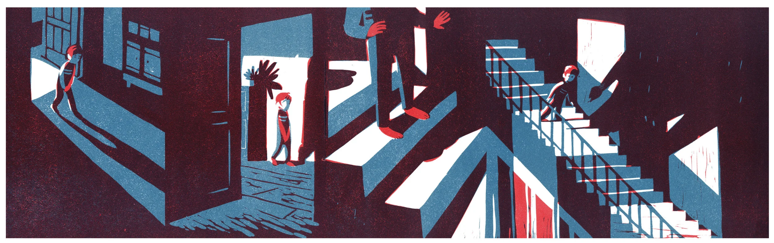 Lino print concertina - fragment 1