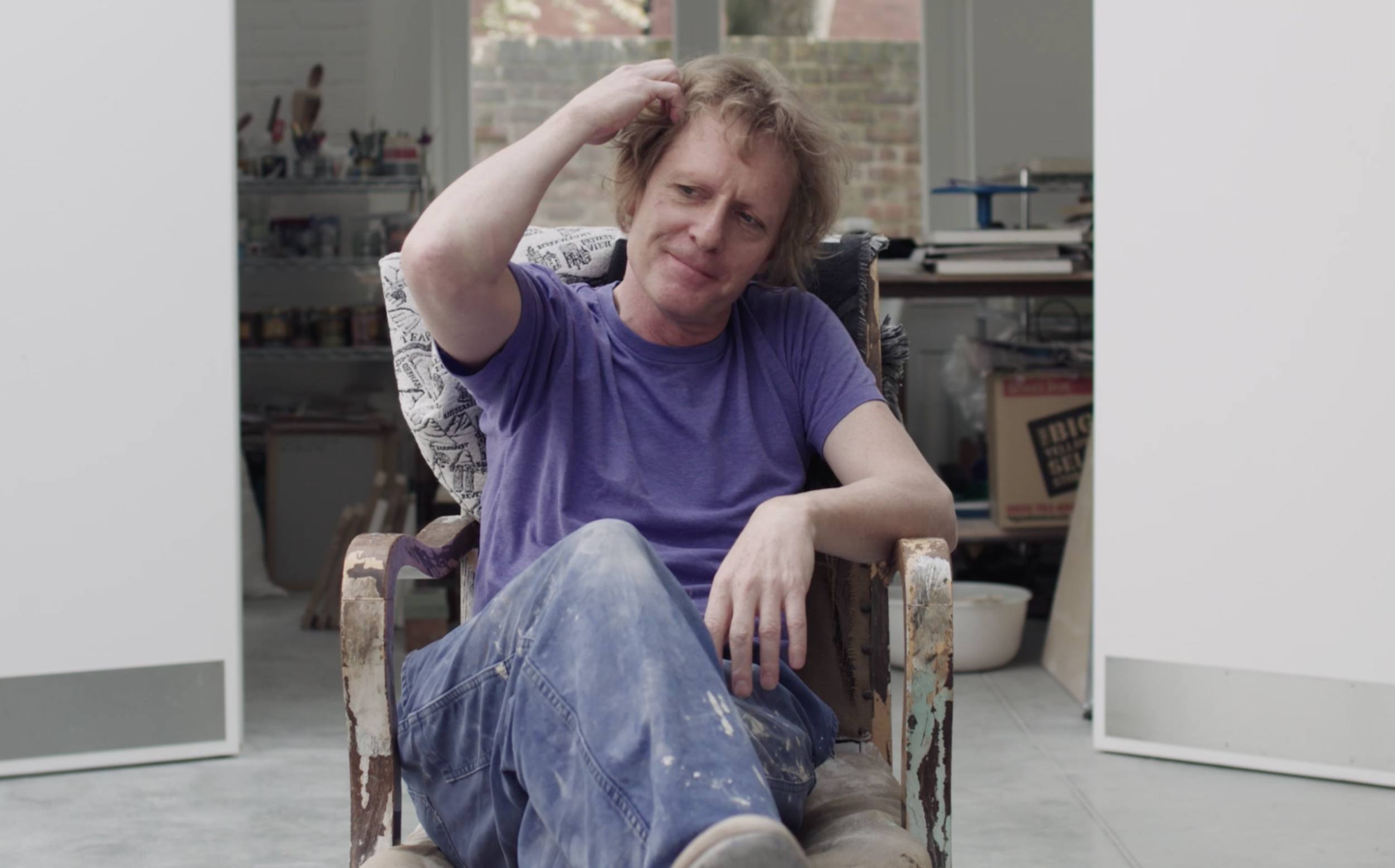 Grayson Perry promotes an exhibition in a purpose-made trailer