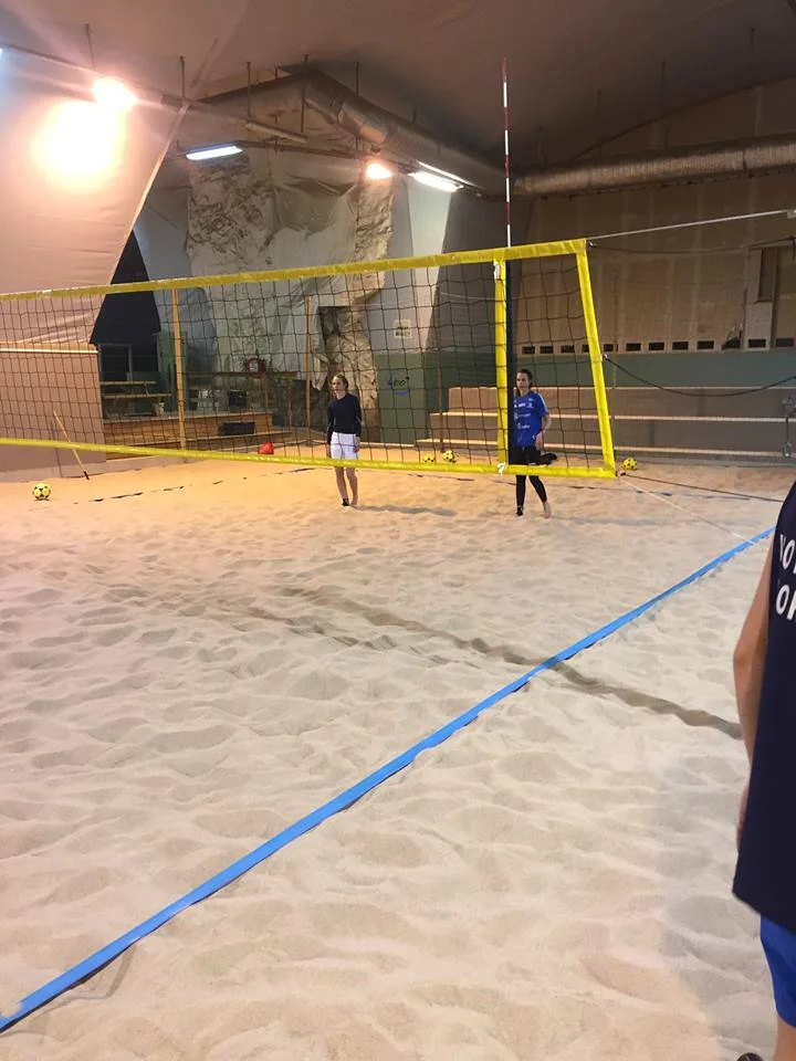 Spillerne var fornøyd med årets første Norgescup på sand. Bilde er fra en treningsøkt tidligere i vinter.