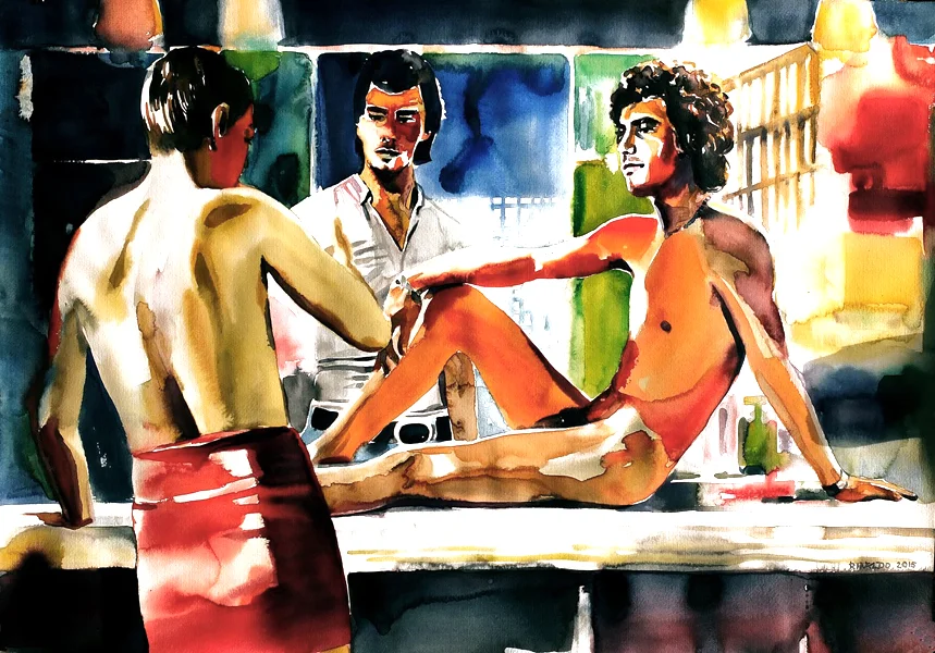 SAUNA SCENE IN FOX AND HIS FRIENDS