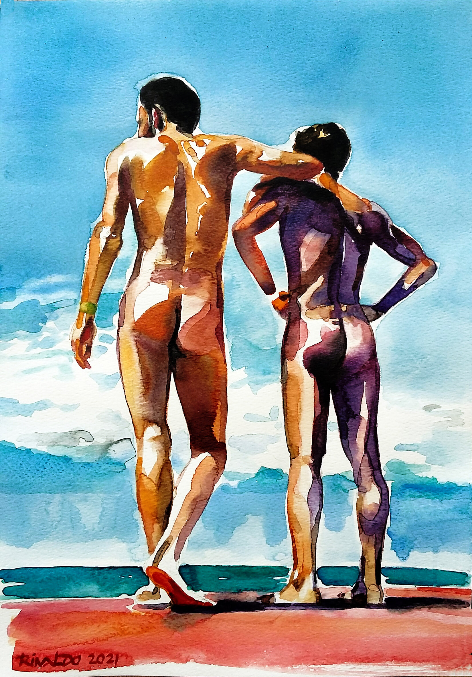 FRIENDSHIP - watercolor, 40x30 cm / 20x16 inches, 2021