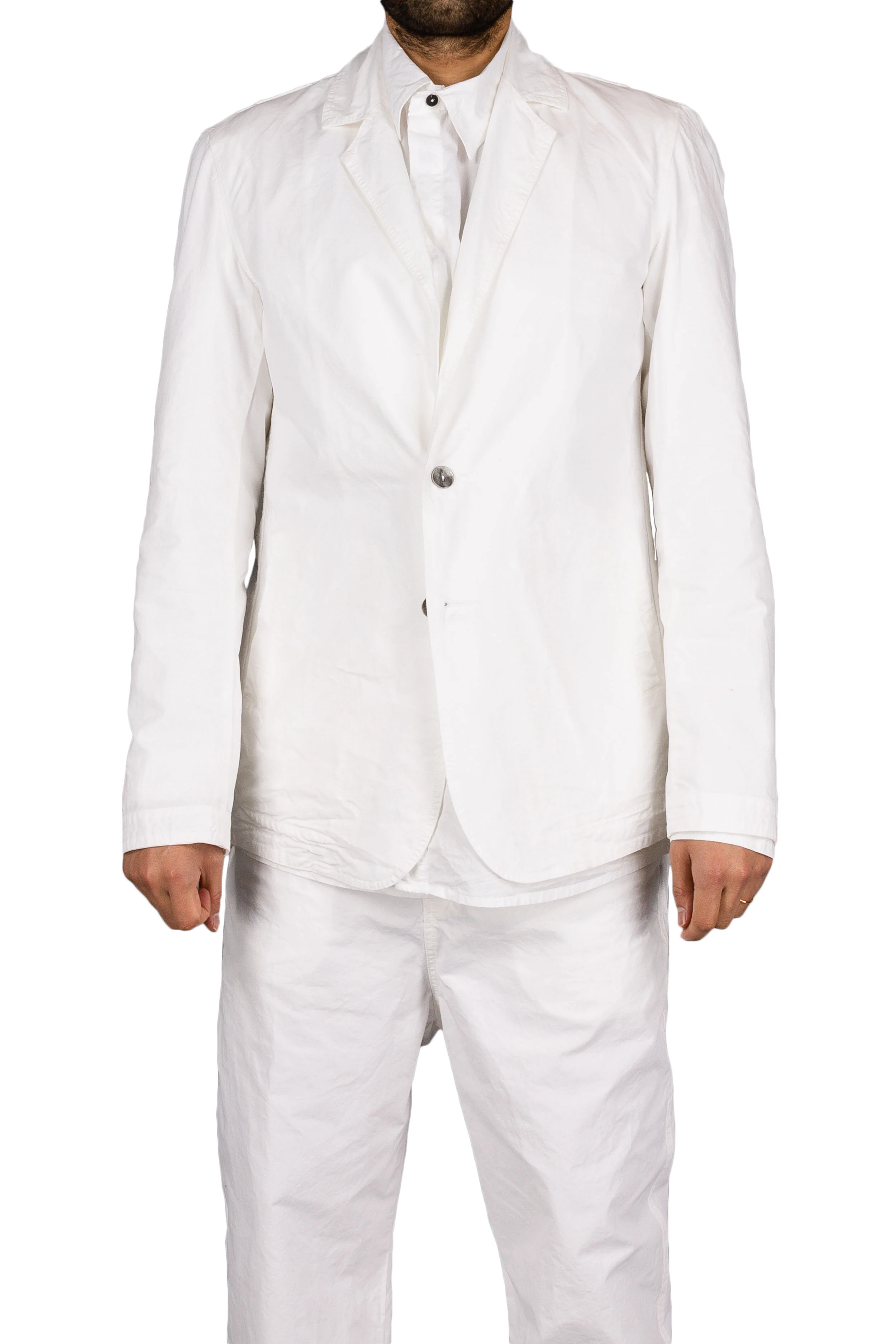 Andrea Ya Aqov White Cotton Two Button Jacket The Library 1994