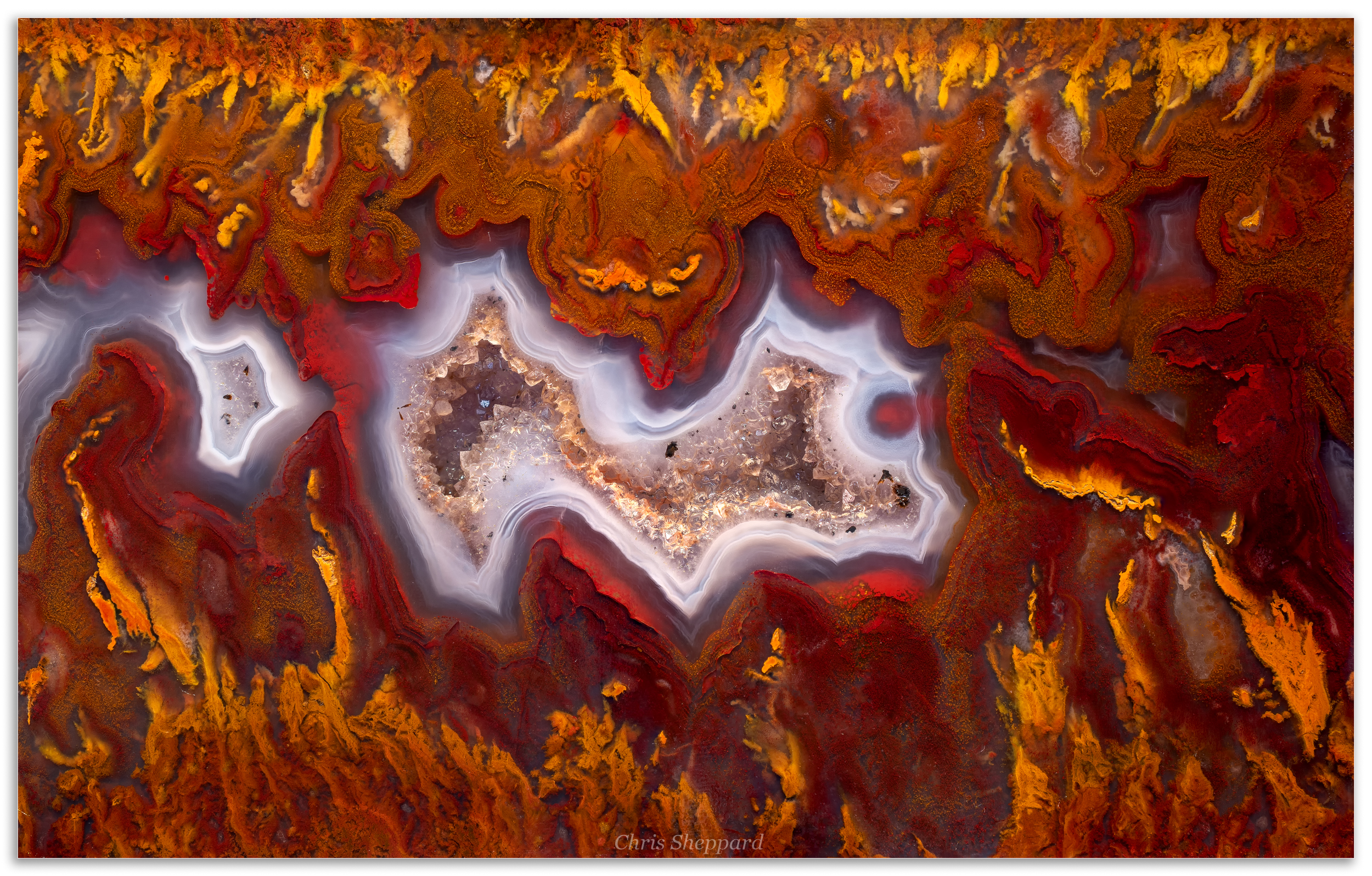 Crystalline Spirit in Golden Flame Agate