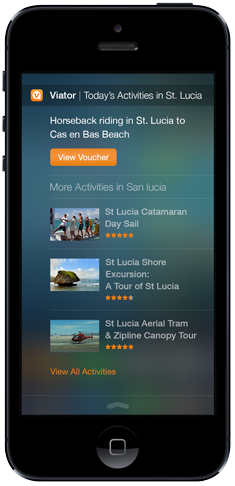 Viator's iOS 8 Today Feature iPhone Widget