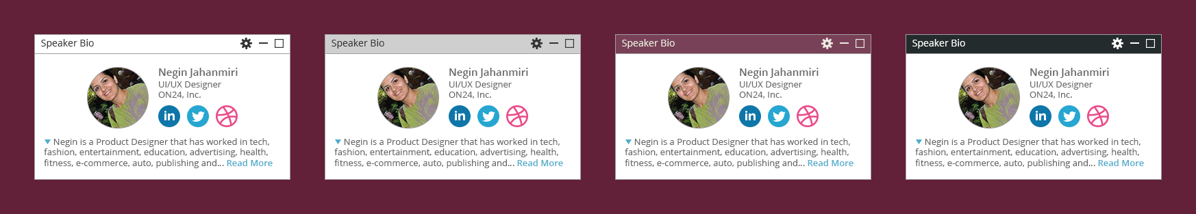 ON24 Platform 10 Speaker Bio Widget