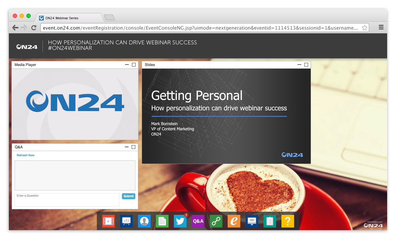 ON24 Platform 10 ON24's On Demand Webinar "Getting Personal"